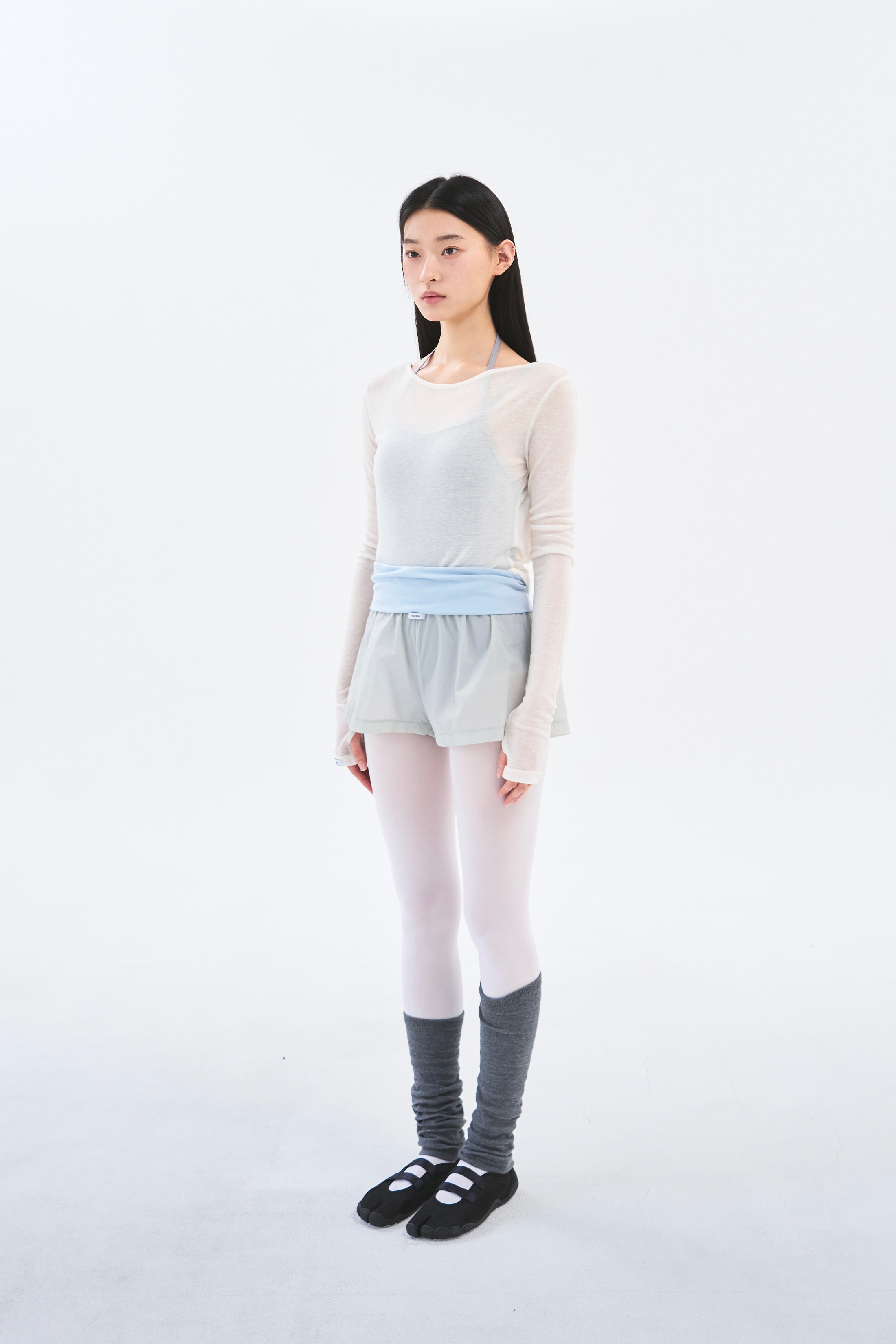 [8차 Reorder|9월2주차 순차발송]Contrast Sheer Shorts _ Sky Blue/Moss Grey