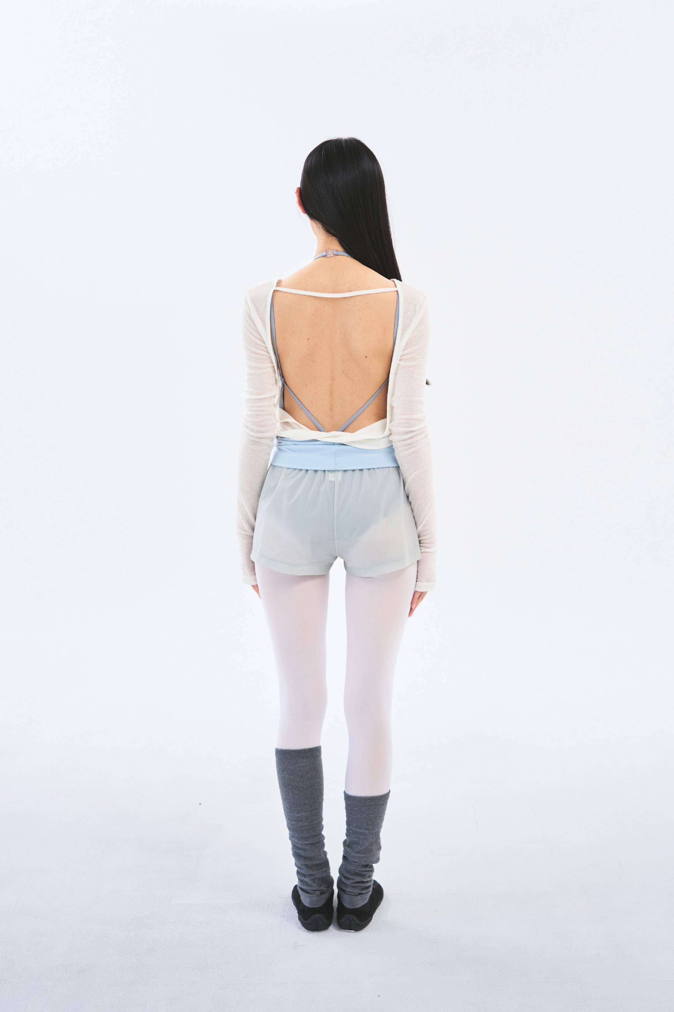 [8차 Reorder|9월2주차 순차발송]Contrast Sheer Shorts _ Sky Blue/Moss Grey
