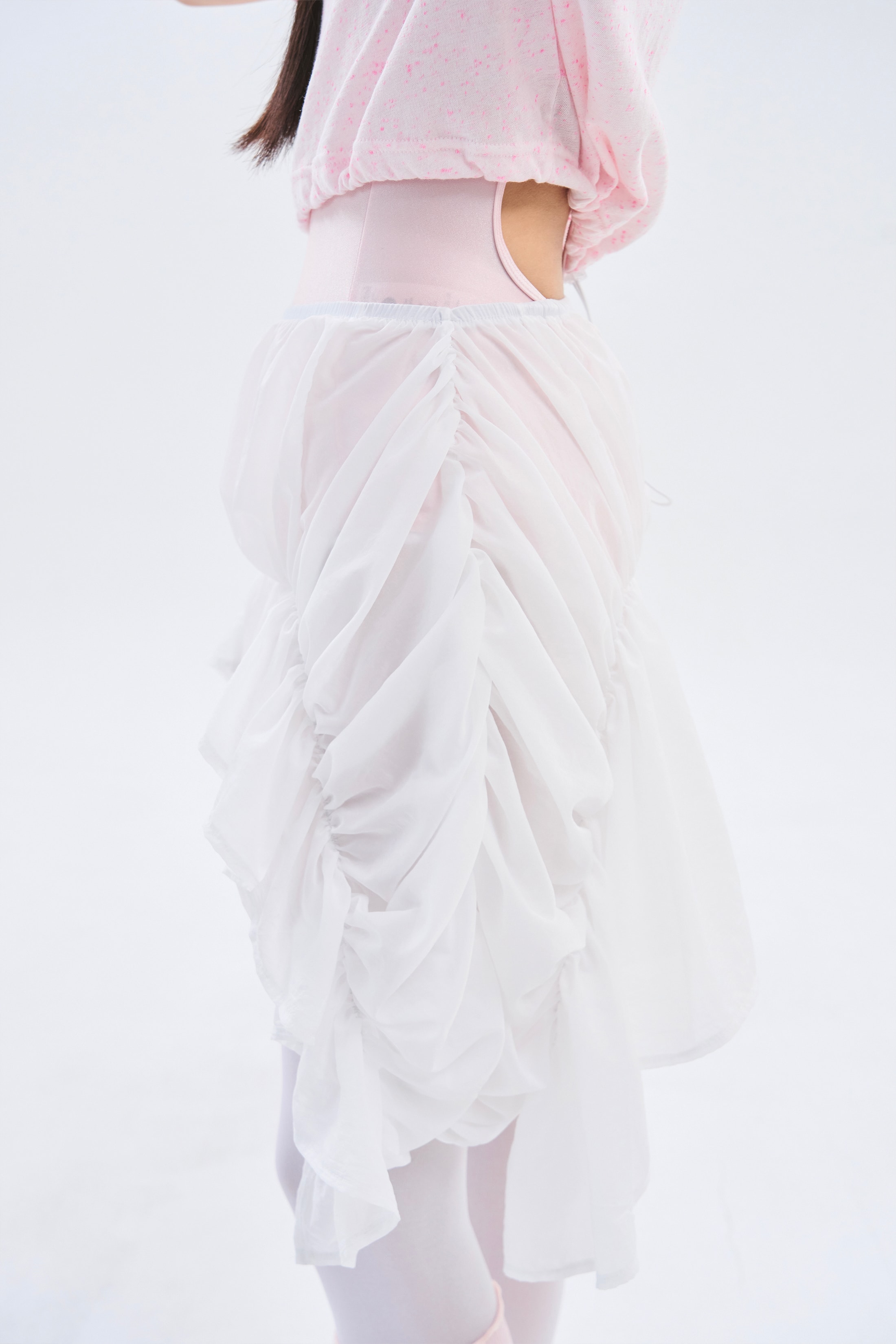 Sheer Coil Skirt _ Pure White