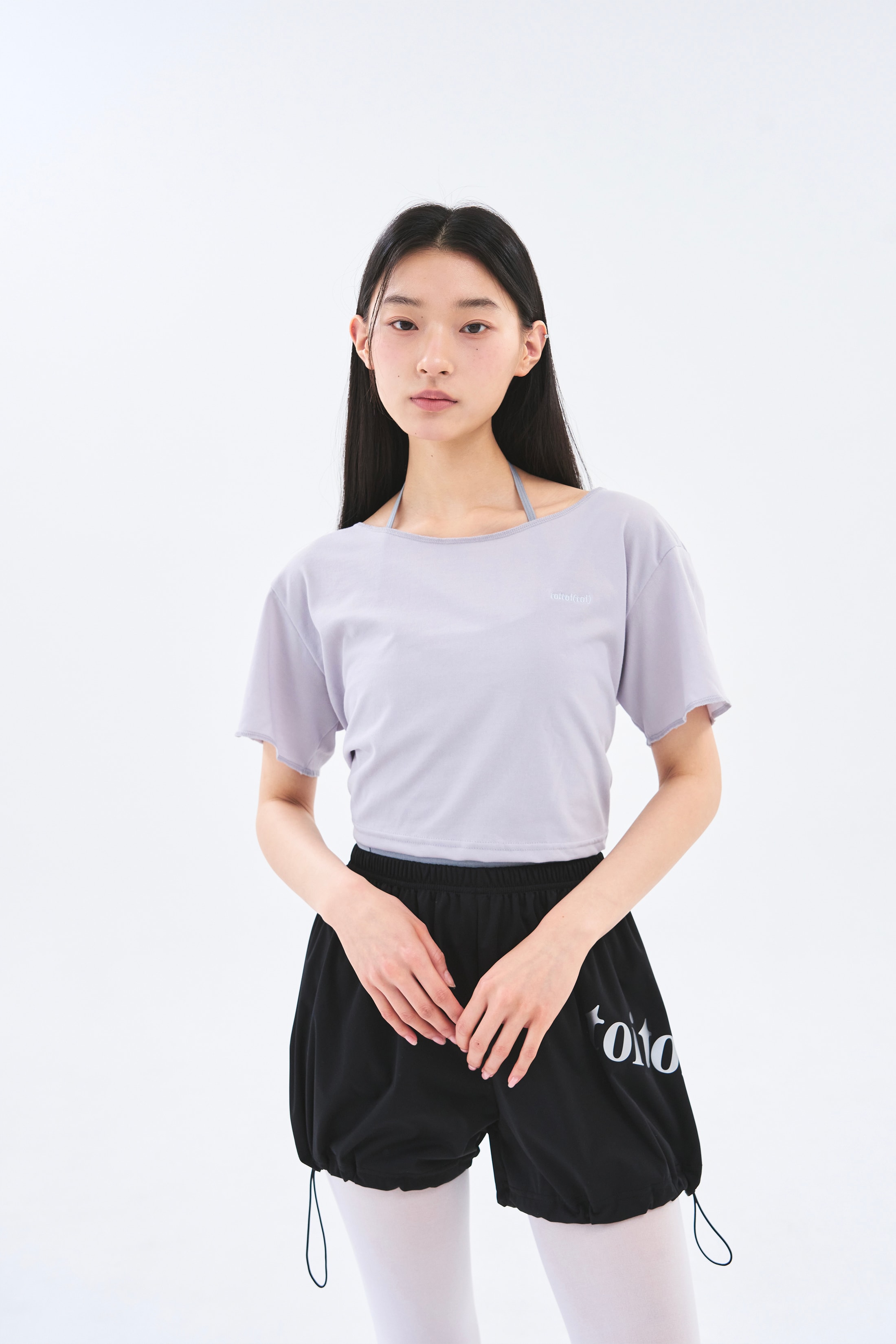 [4차 Reorder]Circle Back Crop Tee _ Grey Lavender