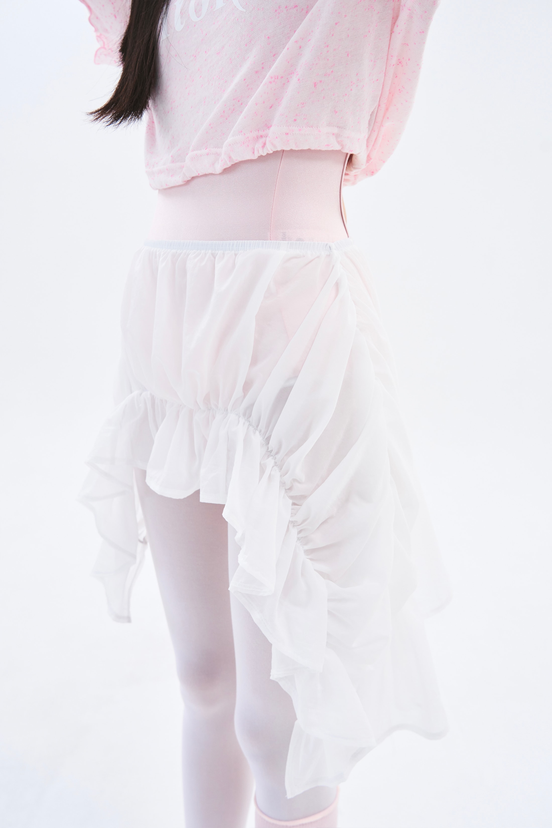 Sheer Coil Skirt _ Pure White