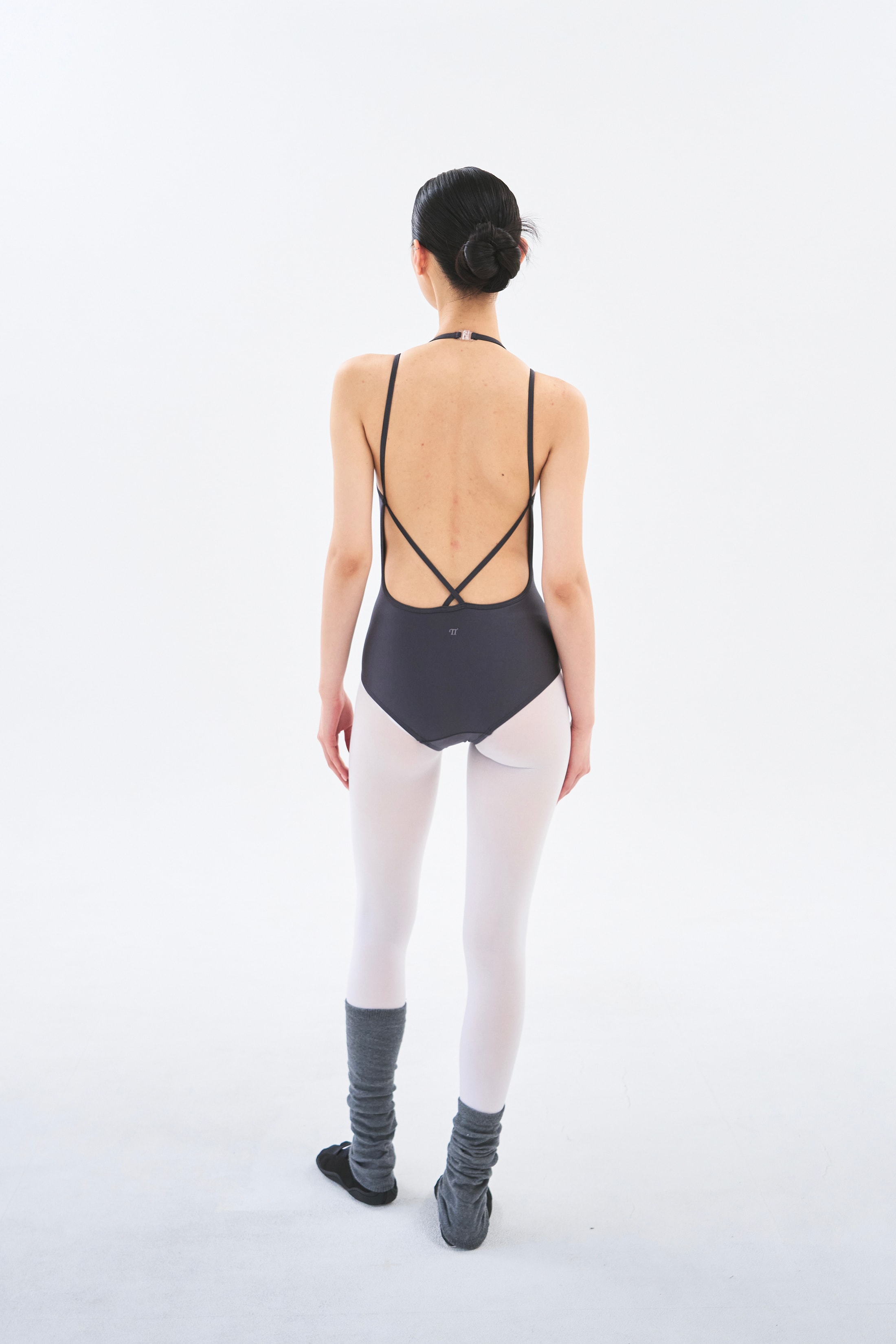 [Reorder]Double Strap Leotard _ Charcoal