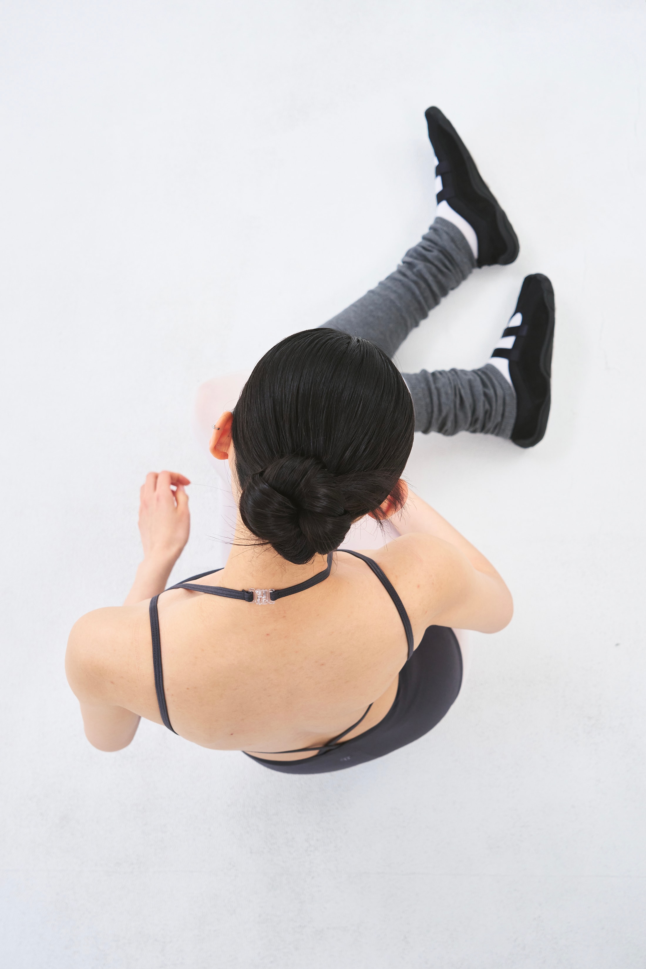 [Reorder]Double Strap Leotard _ Charcoal