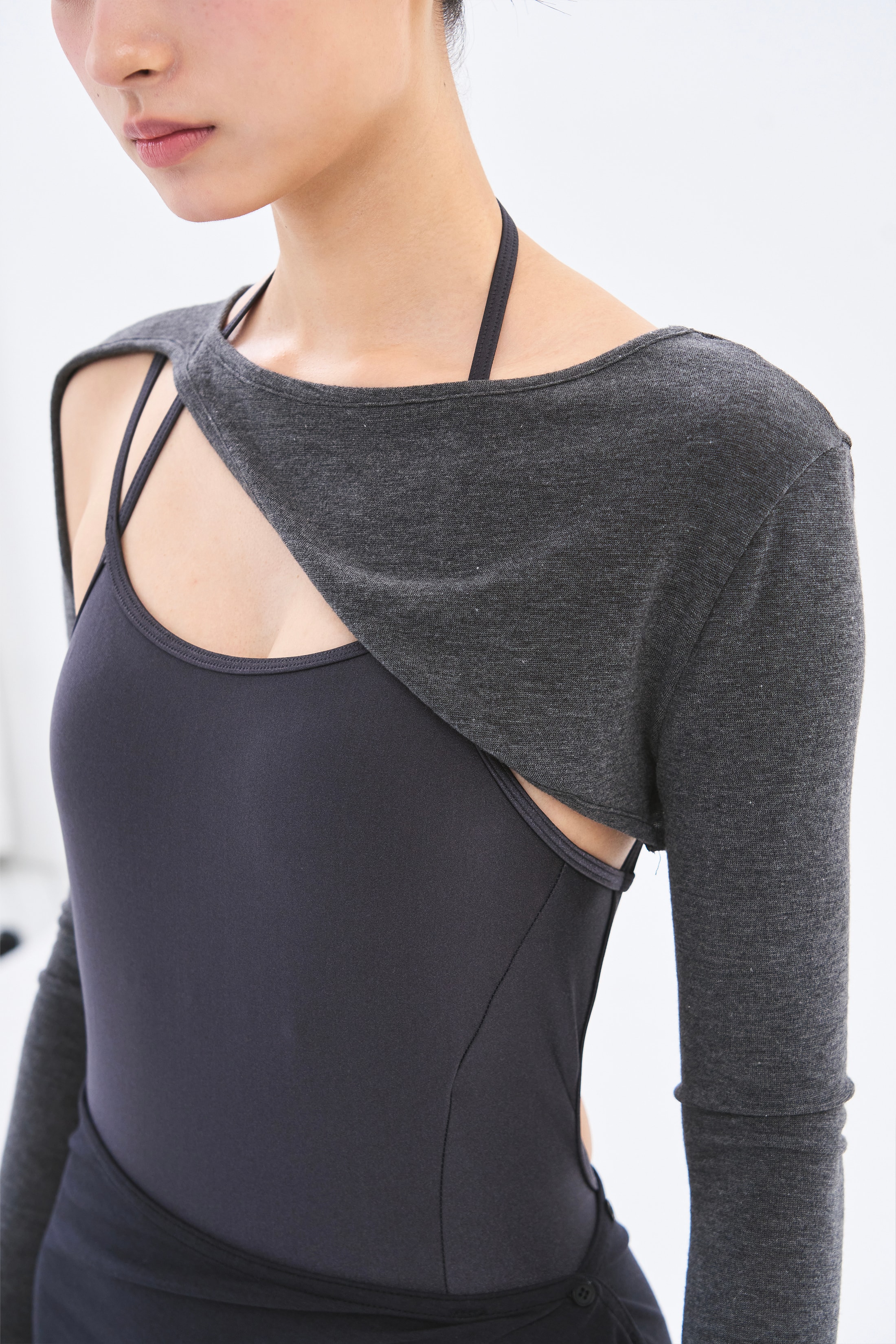 [Reorder]Contour Shrug _ Marl Grey