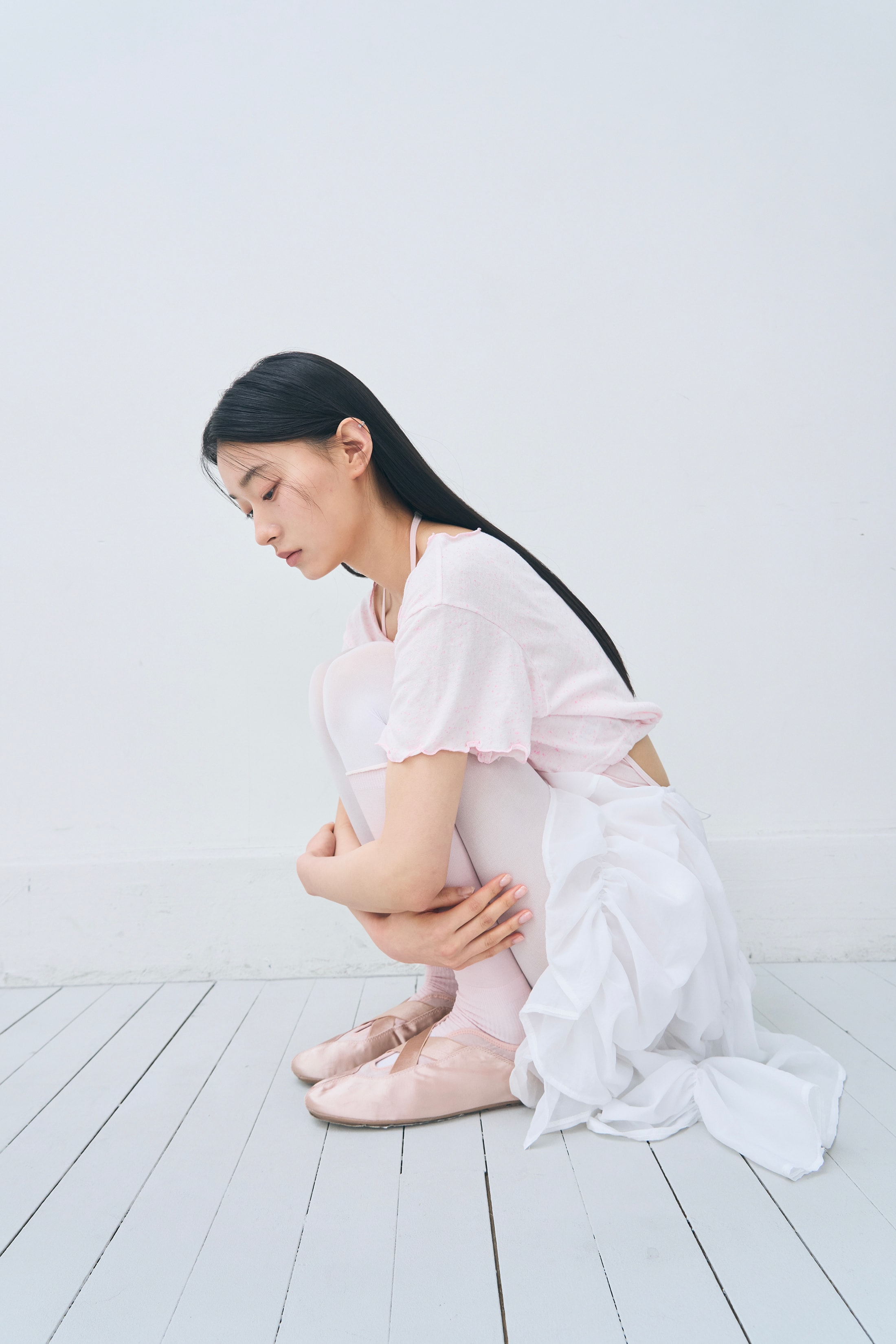 Sheer Coil Skirt _ Pure White