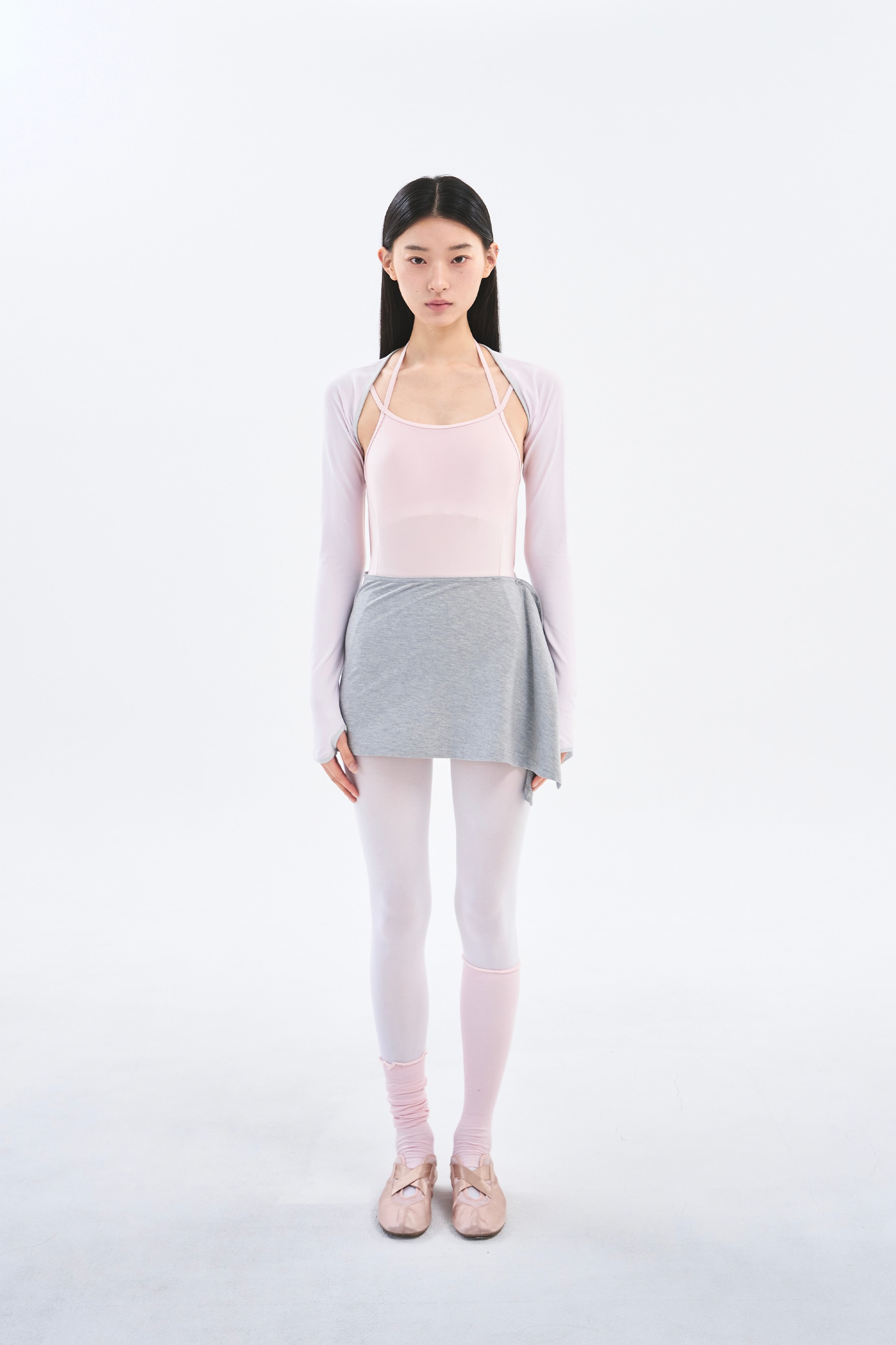 [2차 Reorder]Button Wrap Skirt _ Melange Grey