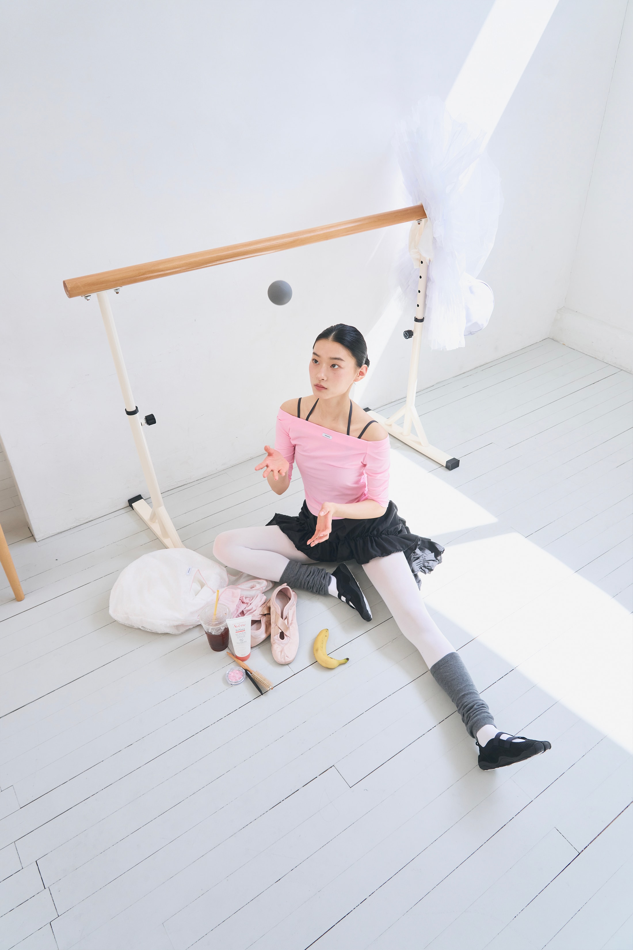 Off Shoulder Tee _ Clear Pink