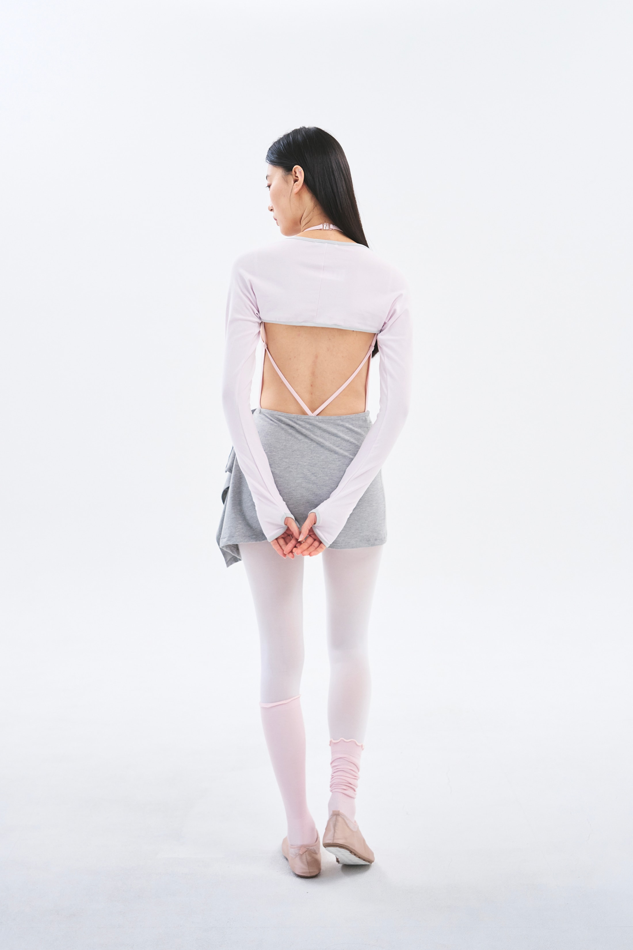 [2차 Reorder]Button Wrap Skirt _ Melange Grey