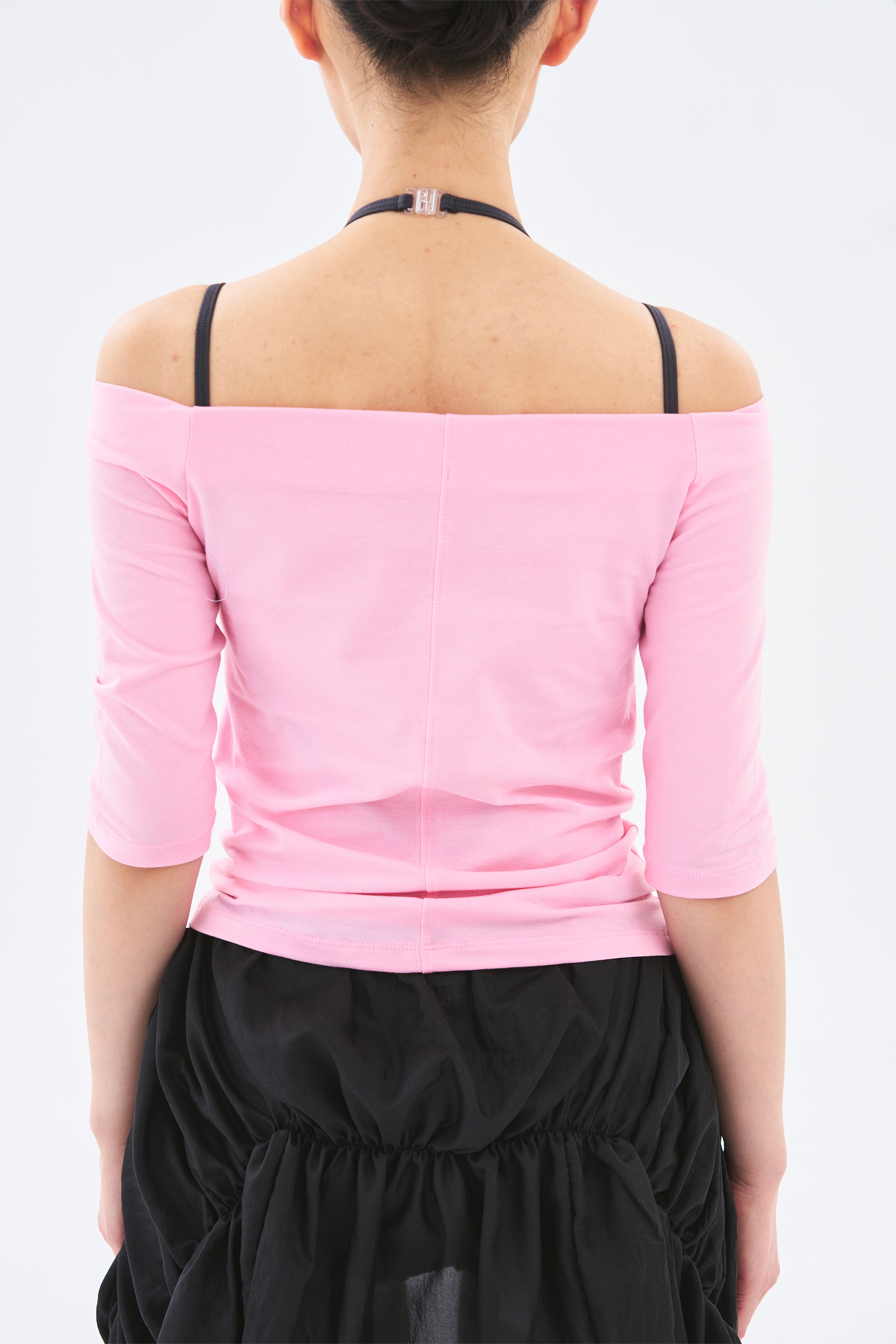 Off Shoulder Tee _ Clear Pink
