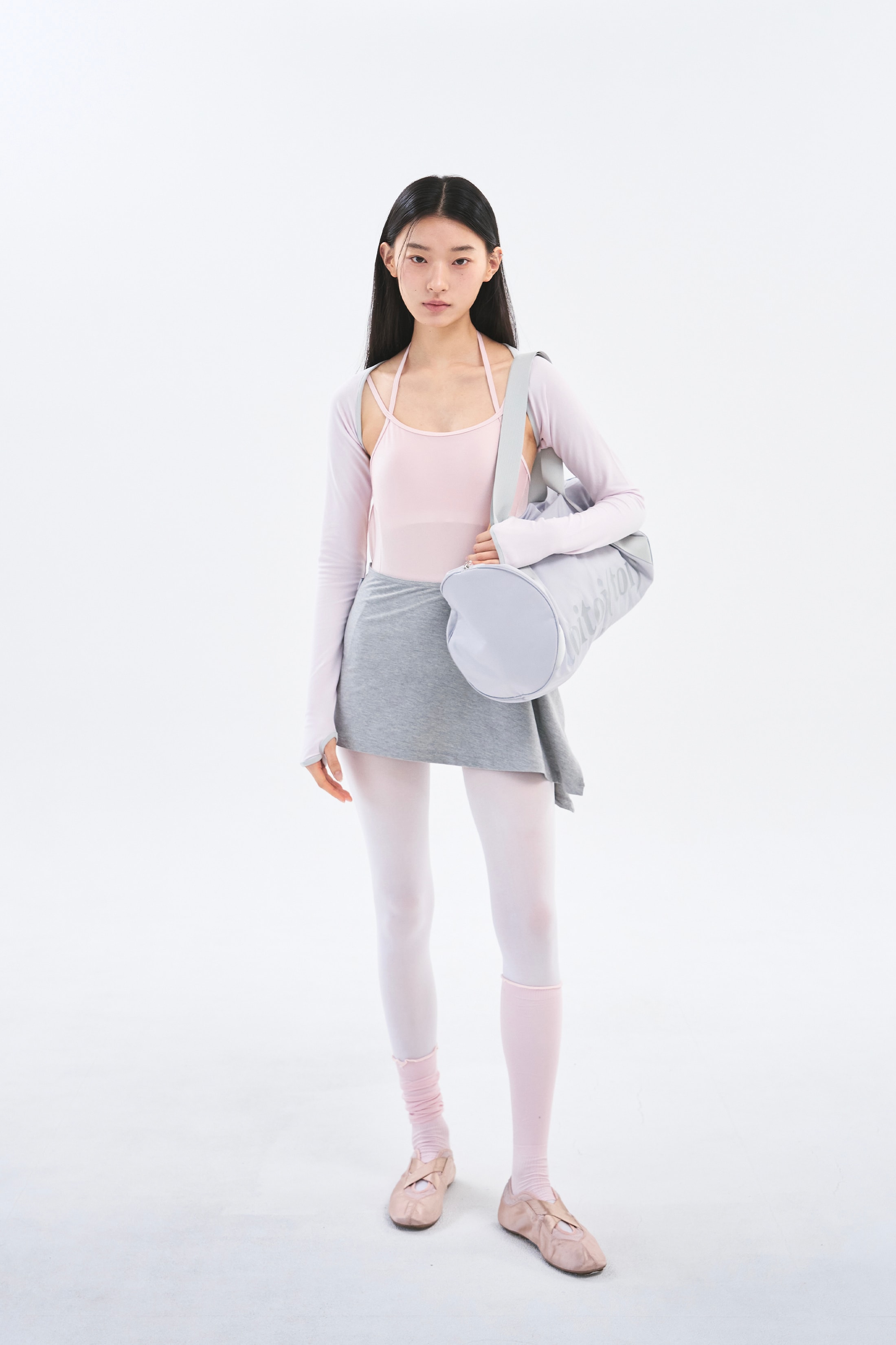[2차 Reorder]Line Trim Shrug _ Milk Pink/Light Grey