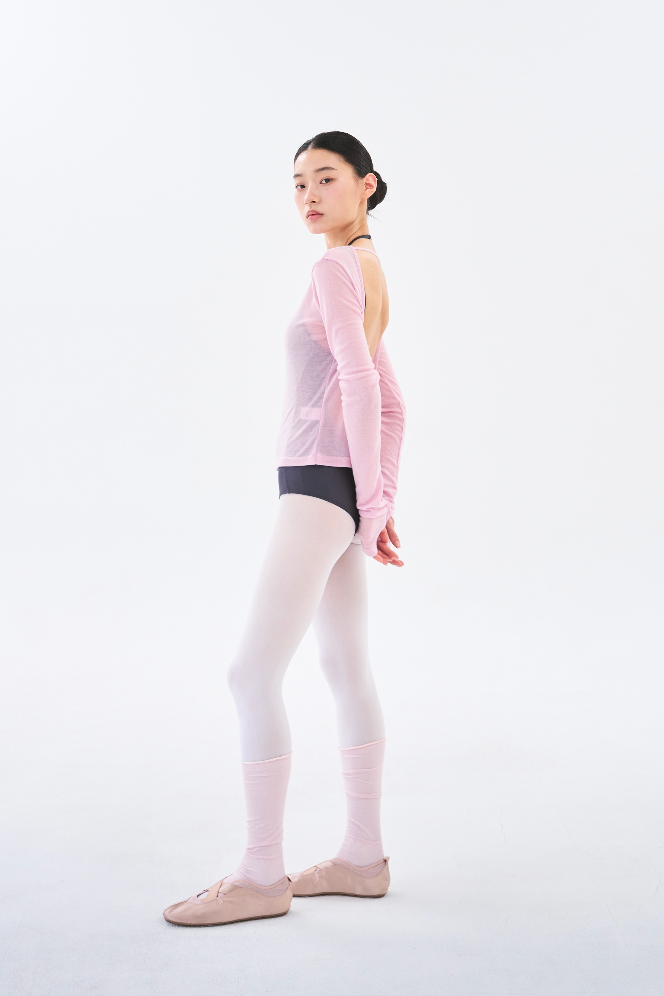 Twist Back Tee _ Clear Pink
