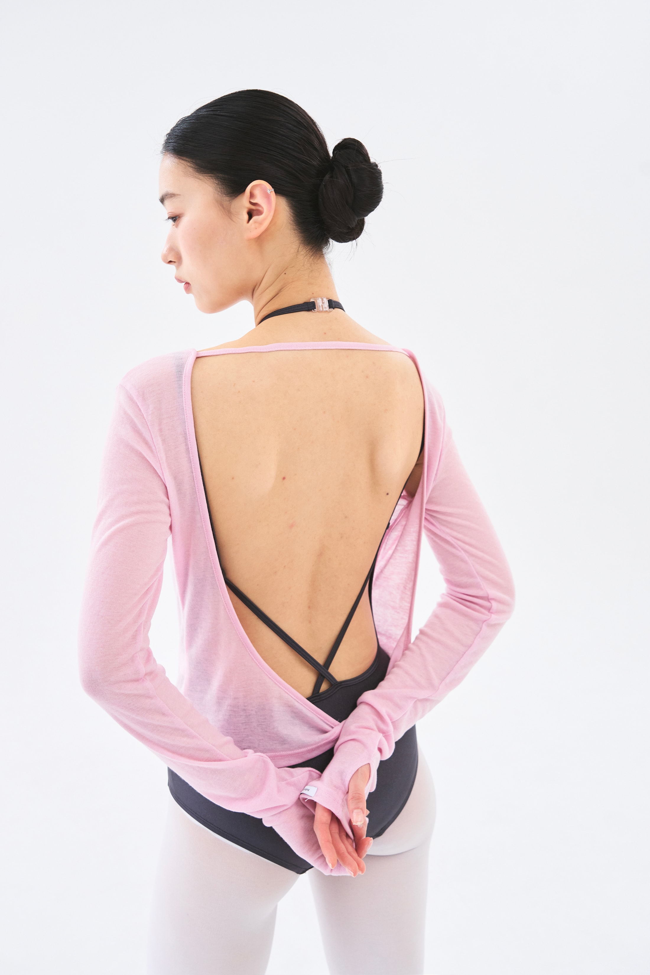 Twist Back Tee _ Clear Pink