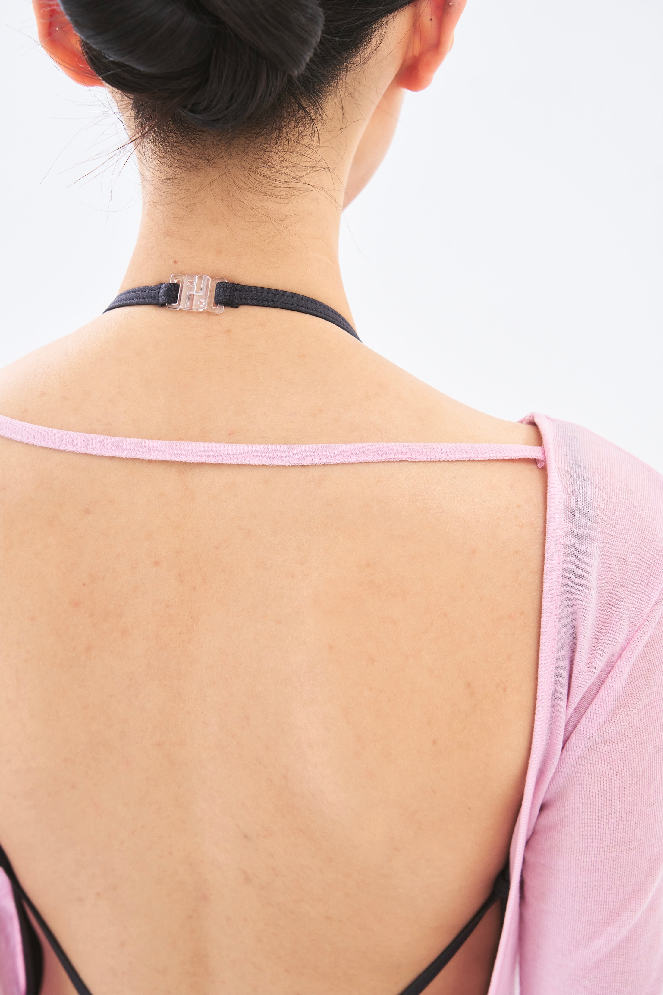Twist Back Tee _ Clear Pink