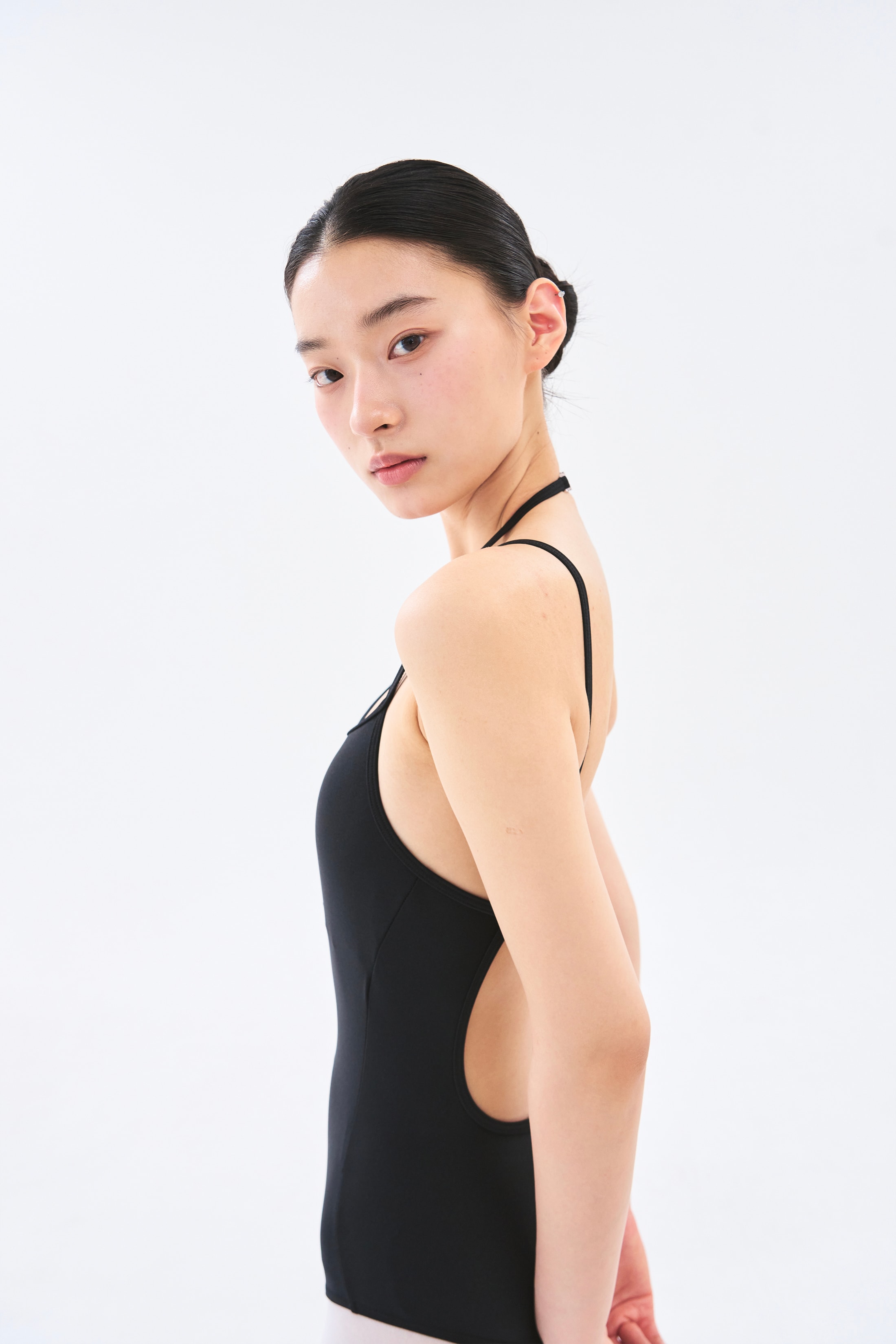 [Reorder]Double Strap Leotard _ Black