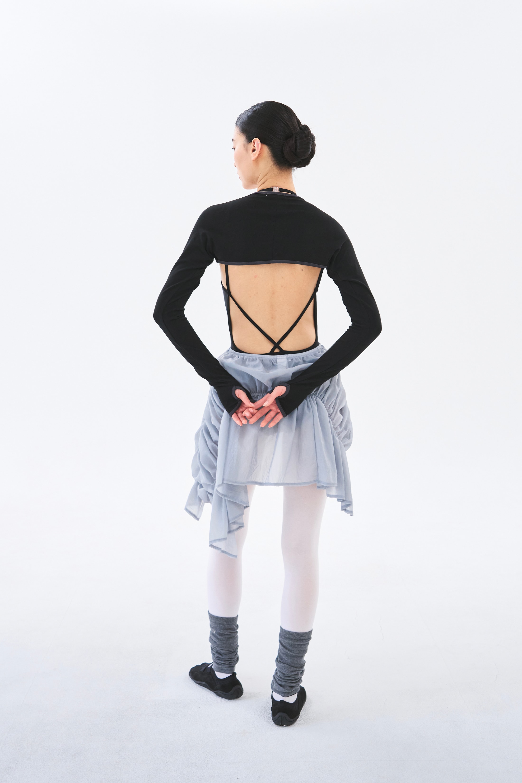 Sheer Coil Skirt _ Mist Grey