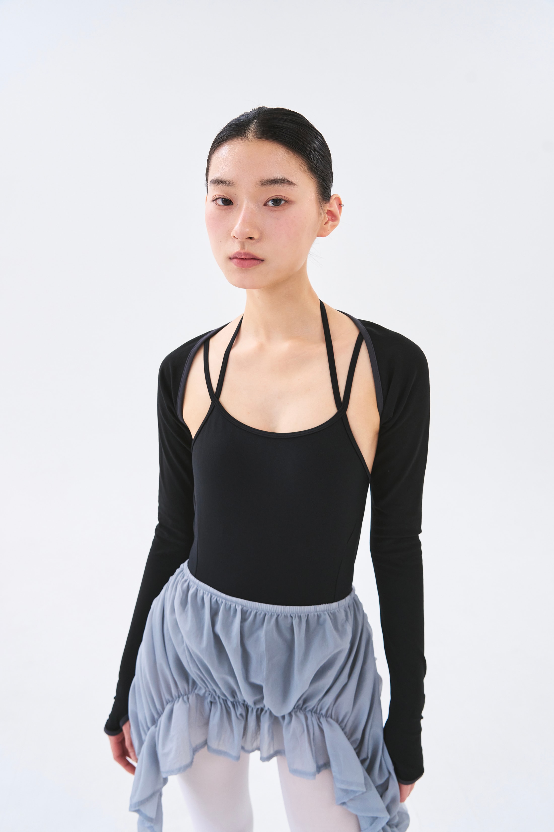 [2차 Reorder]Line Trim Shrug _ Black/Charcoal