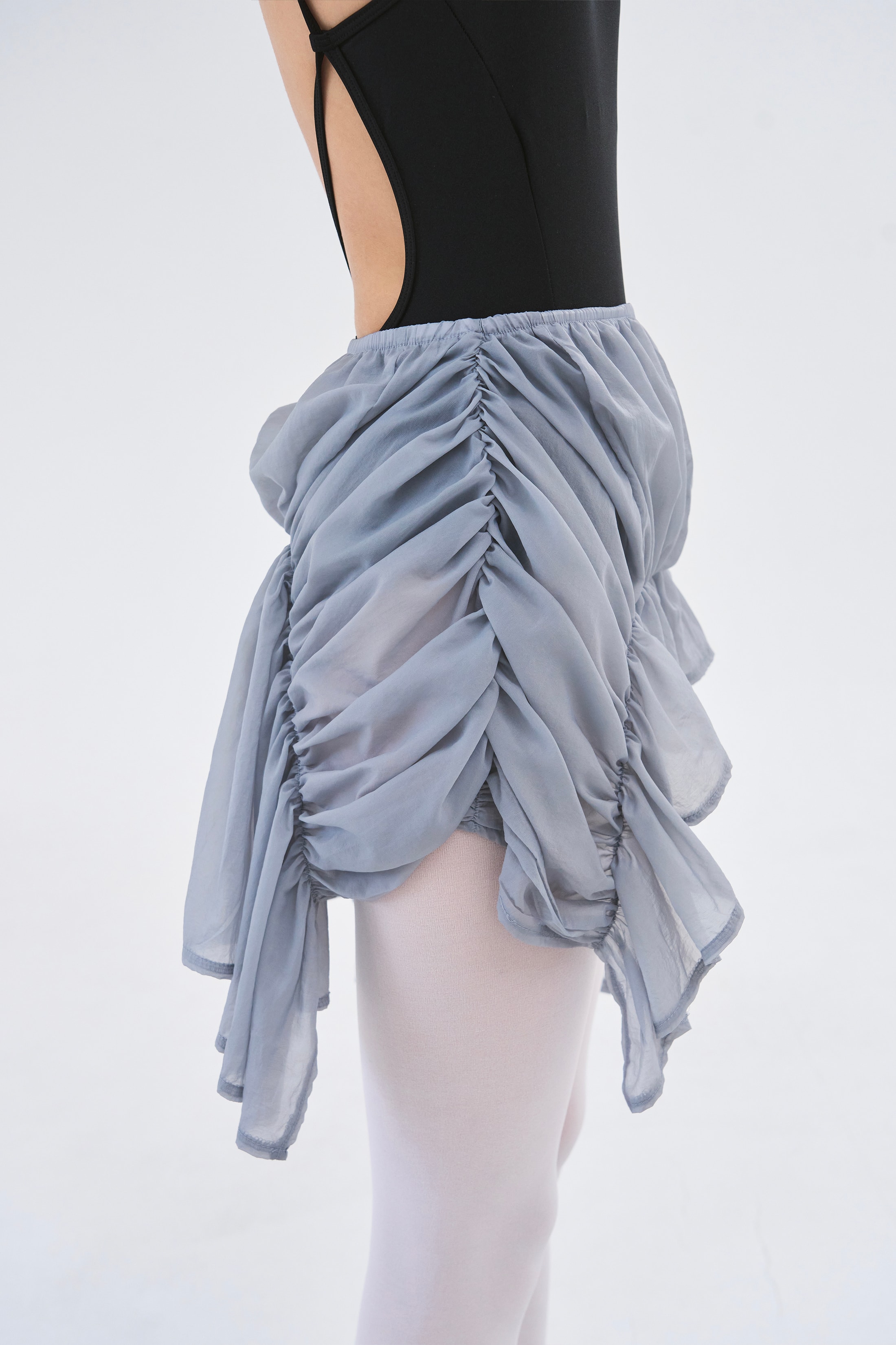 Sheer Coil Skirt _ Mist Grey