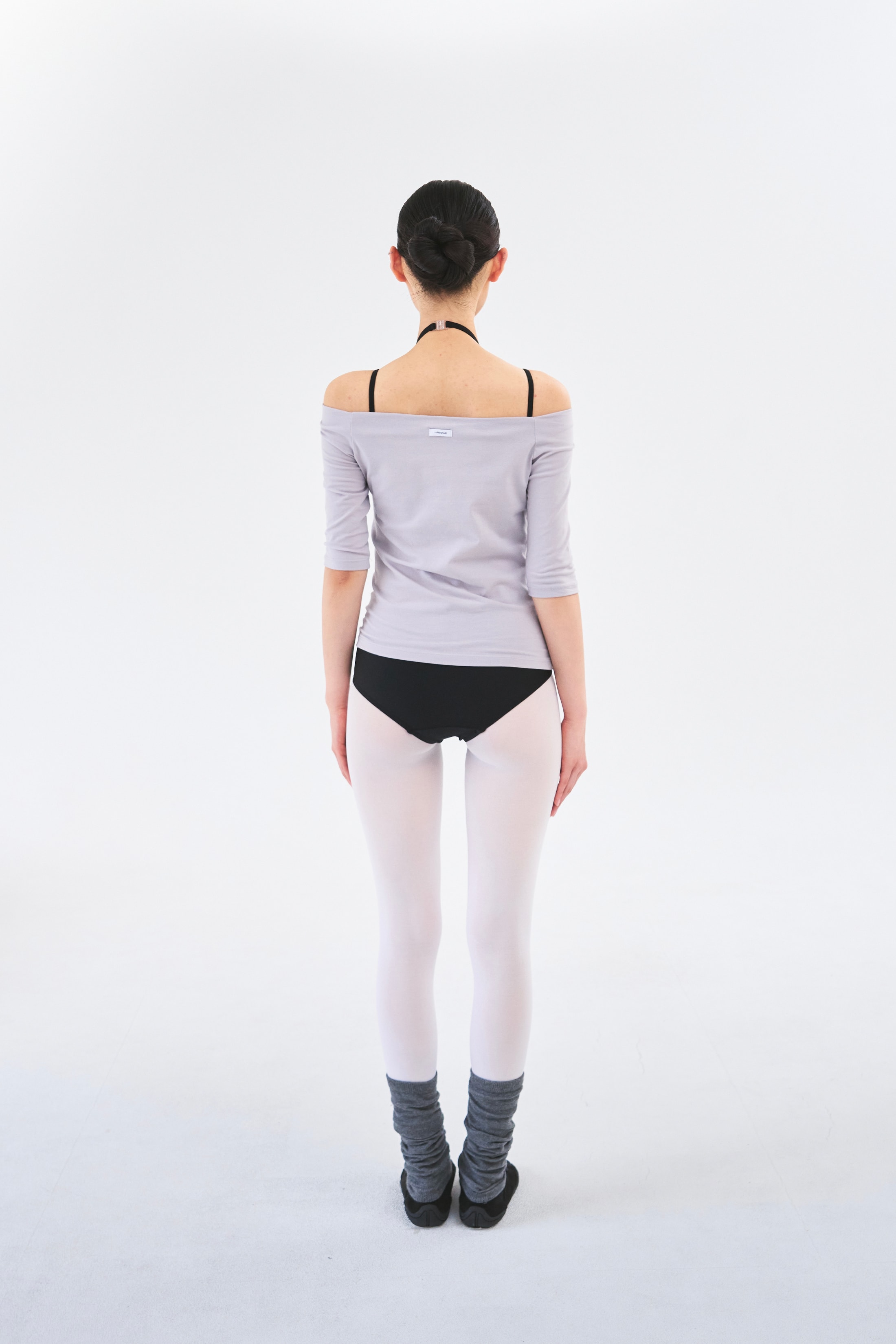 Off Shoulder Tee _ Grey Lavender