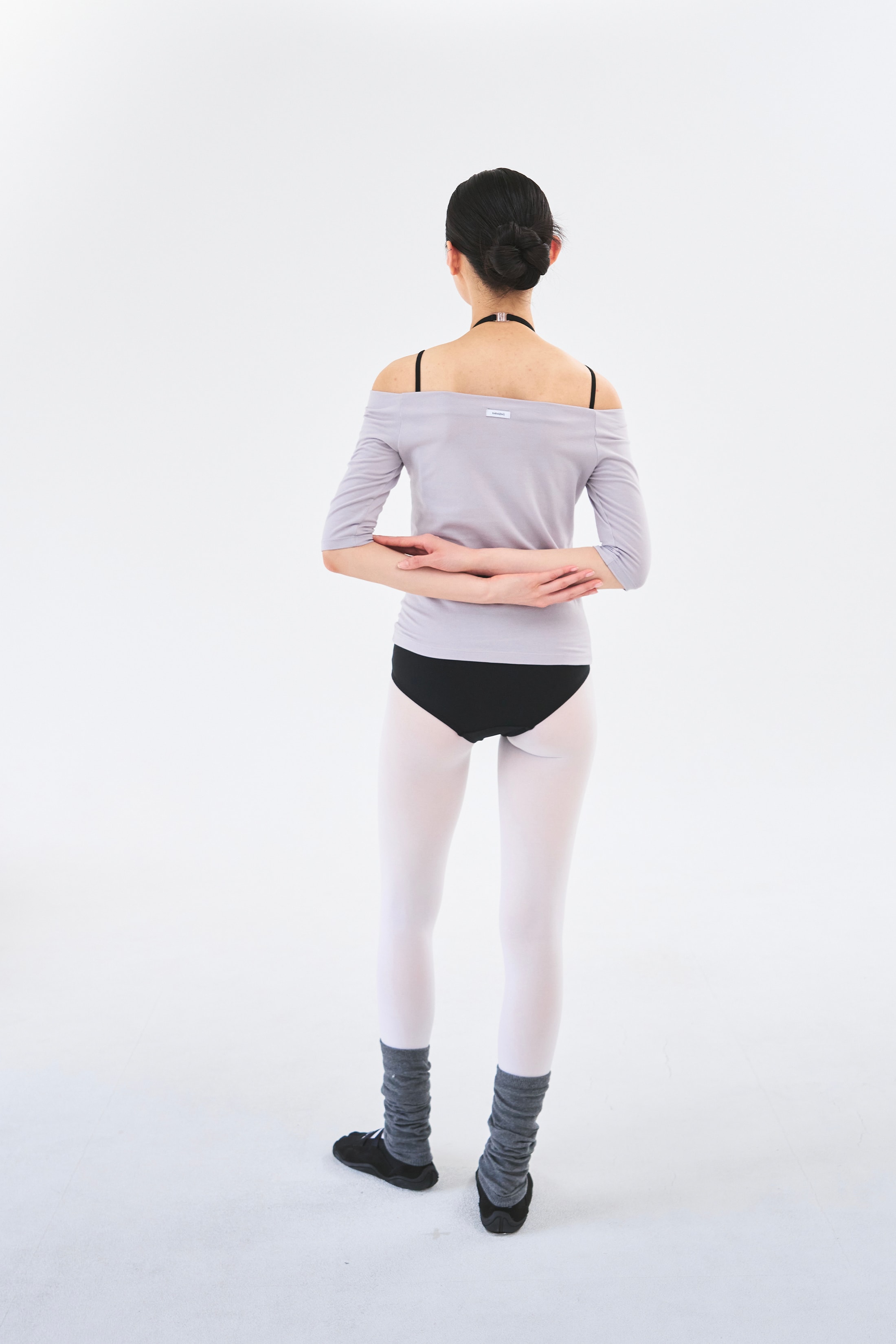 Off Shoulder Tee _ Grey Lavender