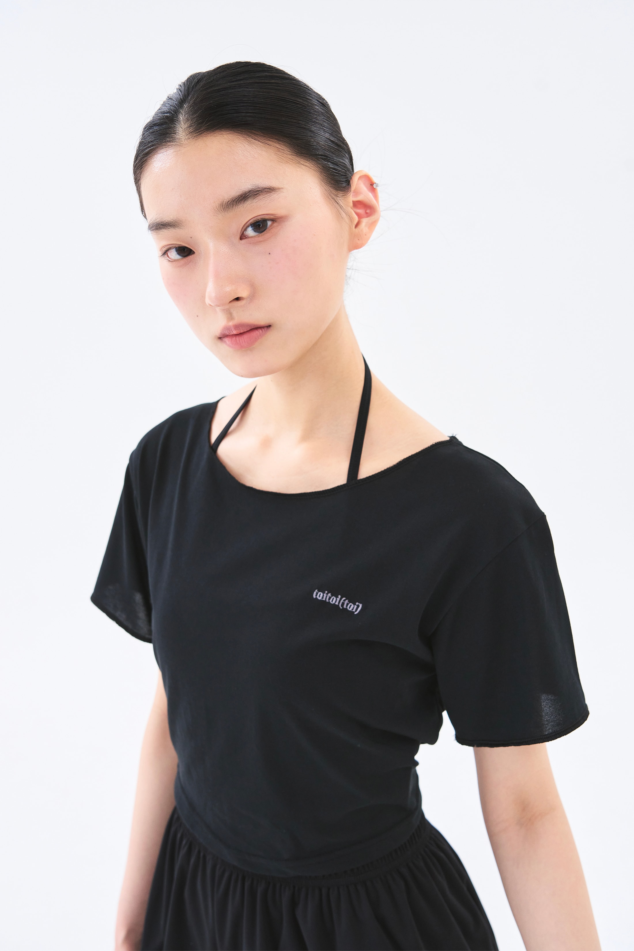 [4차 Reorder]Circle Back Crop Tee _ Black