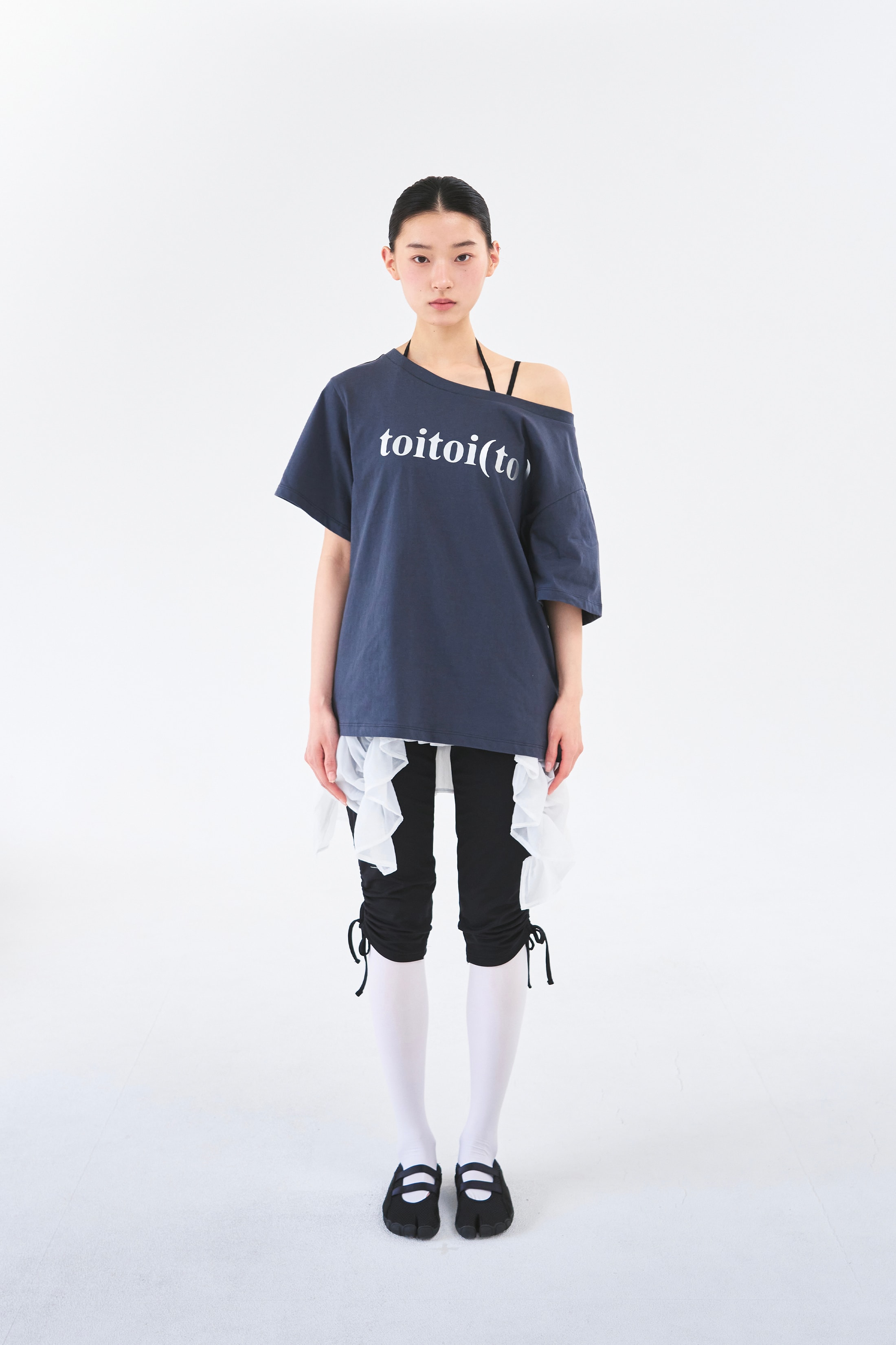 [5차 Reorder]Toitoi(toi) Drape Shoulder Tee _ Navy Charcoal