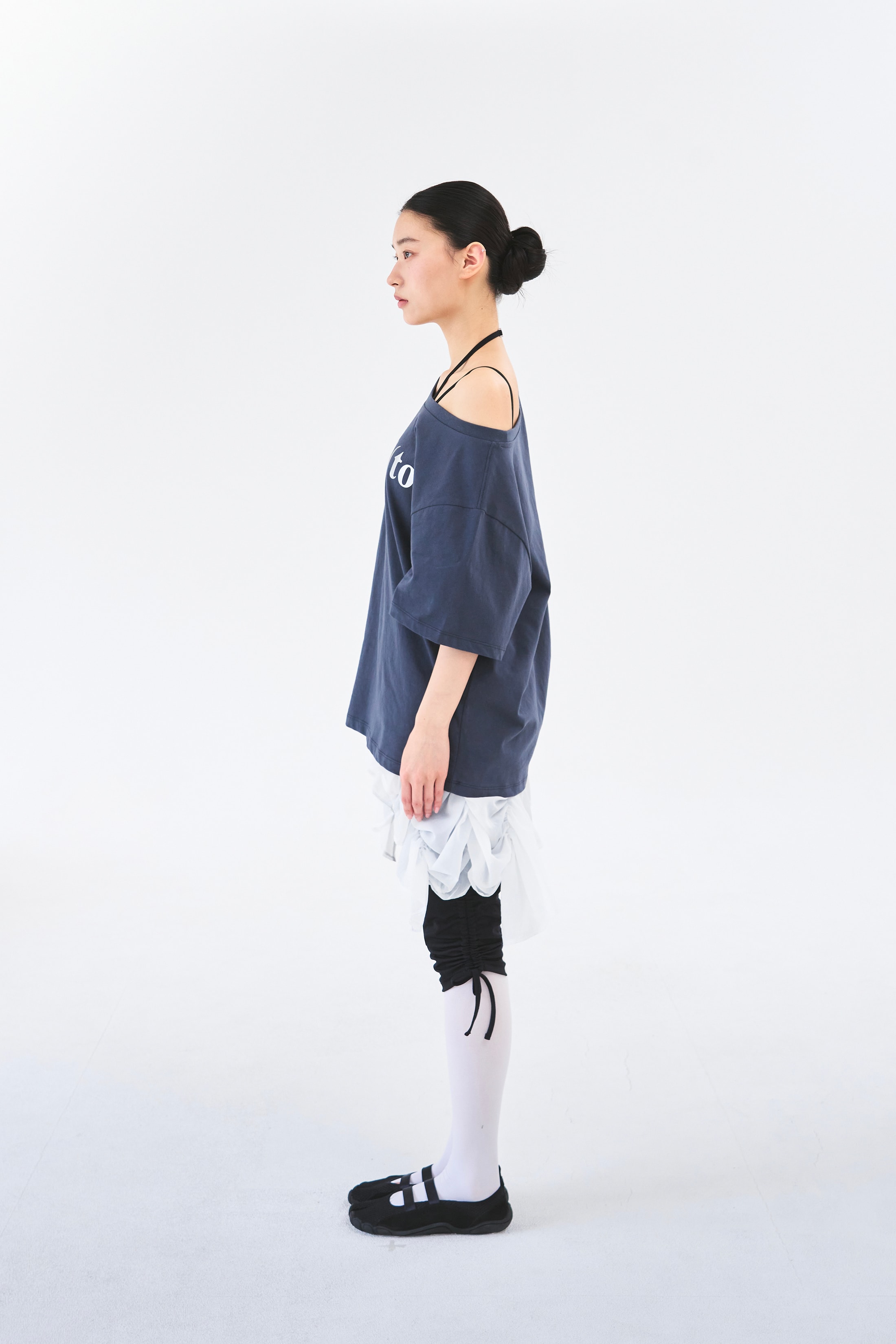 [5차 Reorder]Toitoi(toi) Drape Shoulder Tee _ Navy Charcoal