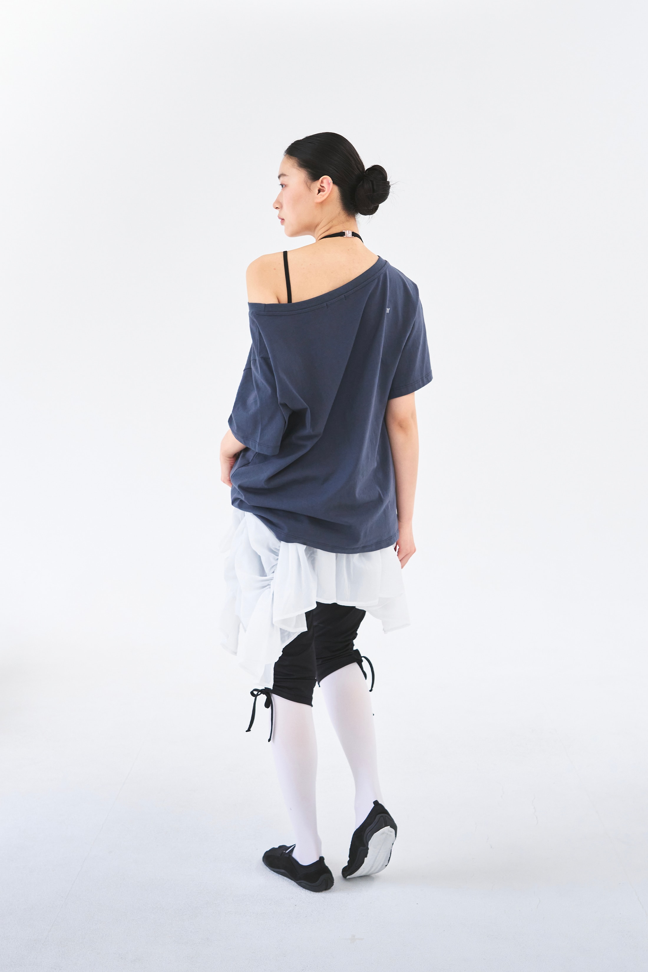 [5차 Reorder]Toitoi(toi) Drape Shoulder Tee _ Navy Charcoal