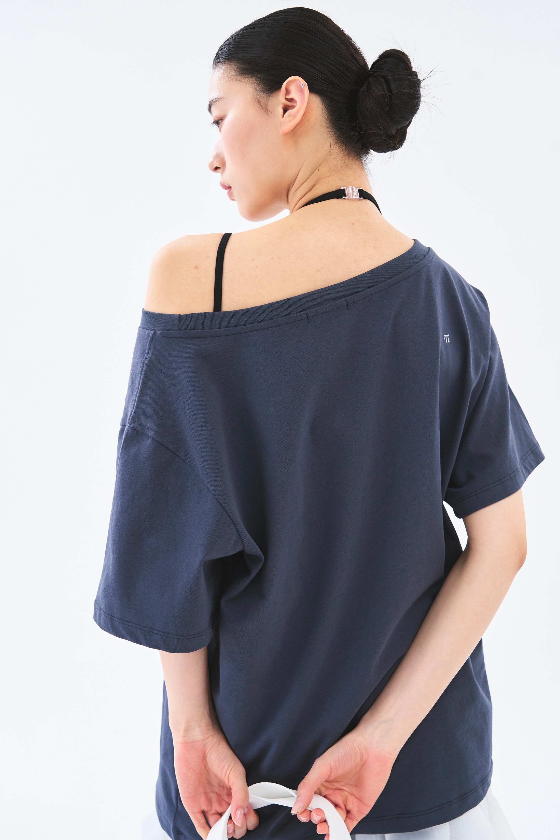 [5차 Reorder]Toitoi(toi) Drape Shoulder Tee _ Navy Charcoal