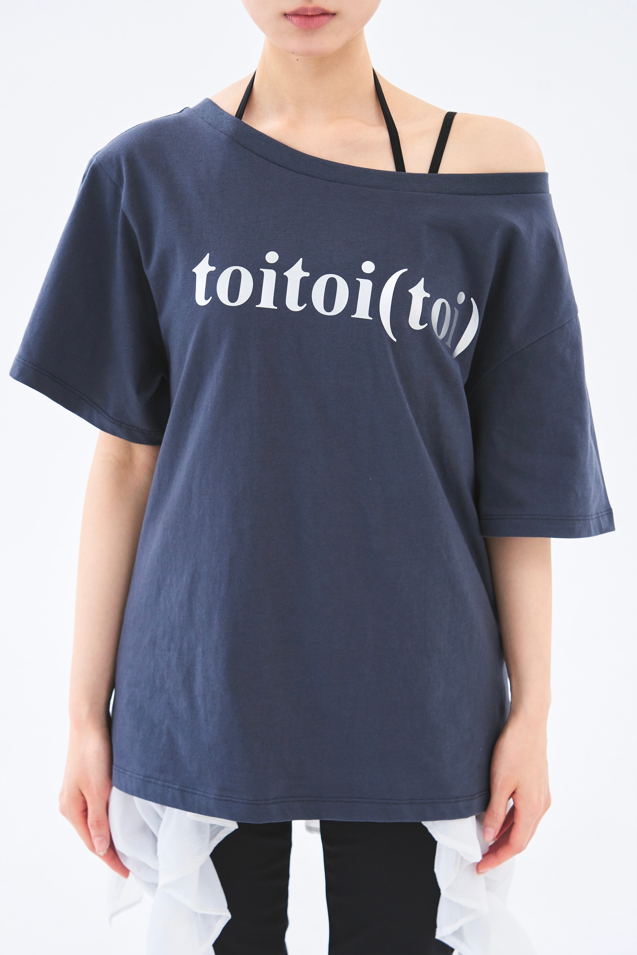 [5차 Reorder]Toitoi(toi) Drape Shoulder Tee _ Navy Charcoal
