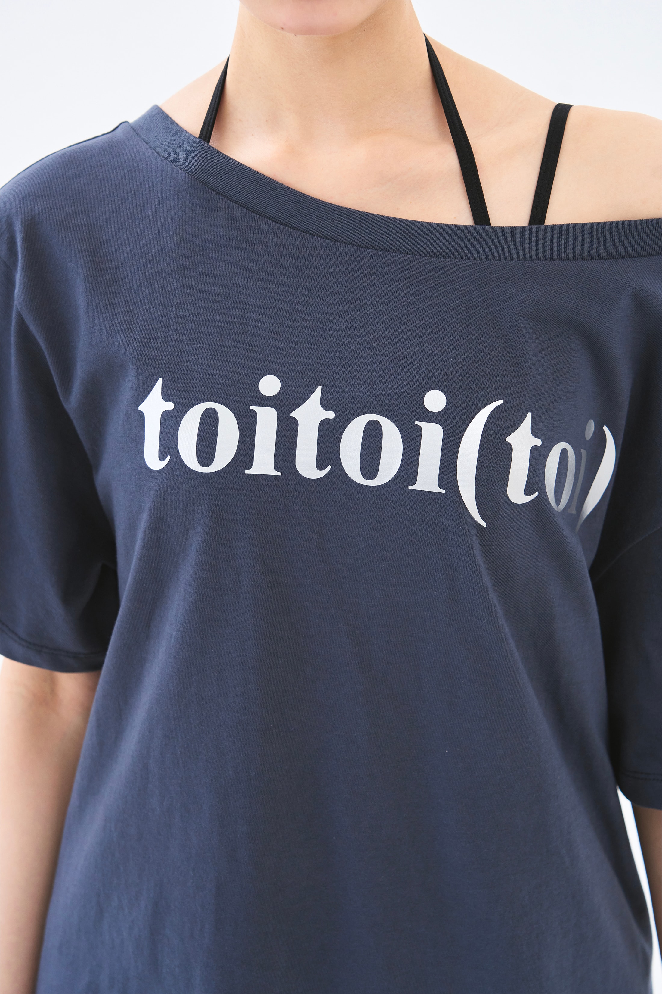 [5차 Reorder]Toitoi(toi) Drape Shoulder Tee _ Navy Charcoal