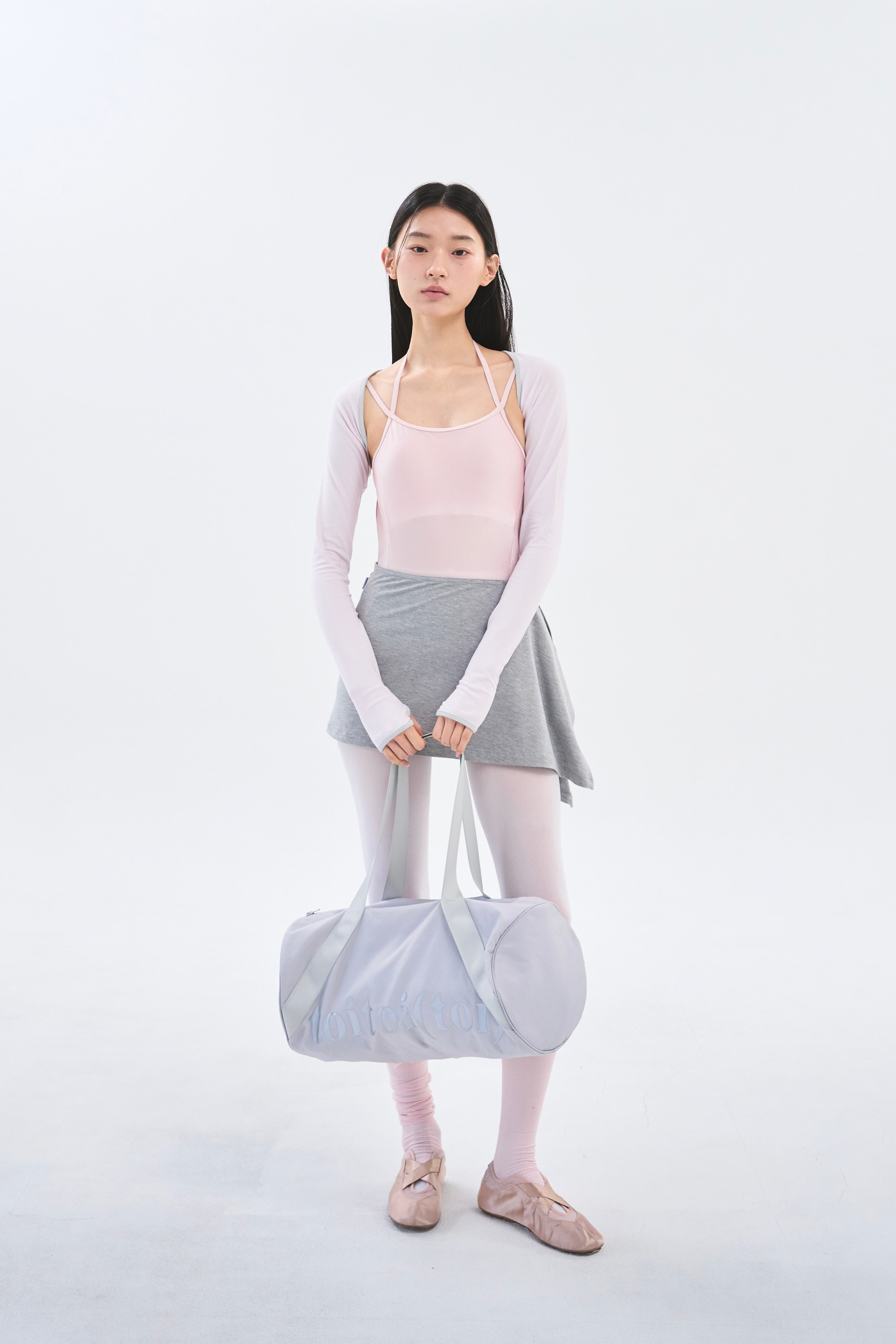 [2차 Reorder]Button Wrap Skirt _ Melange Grey
