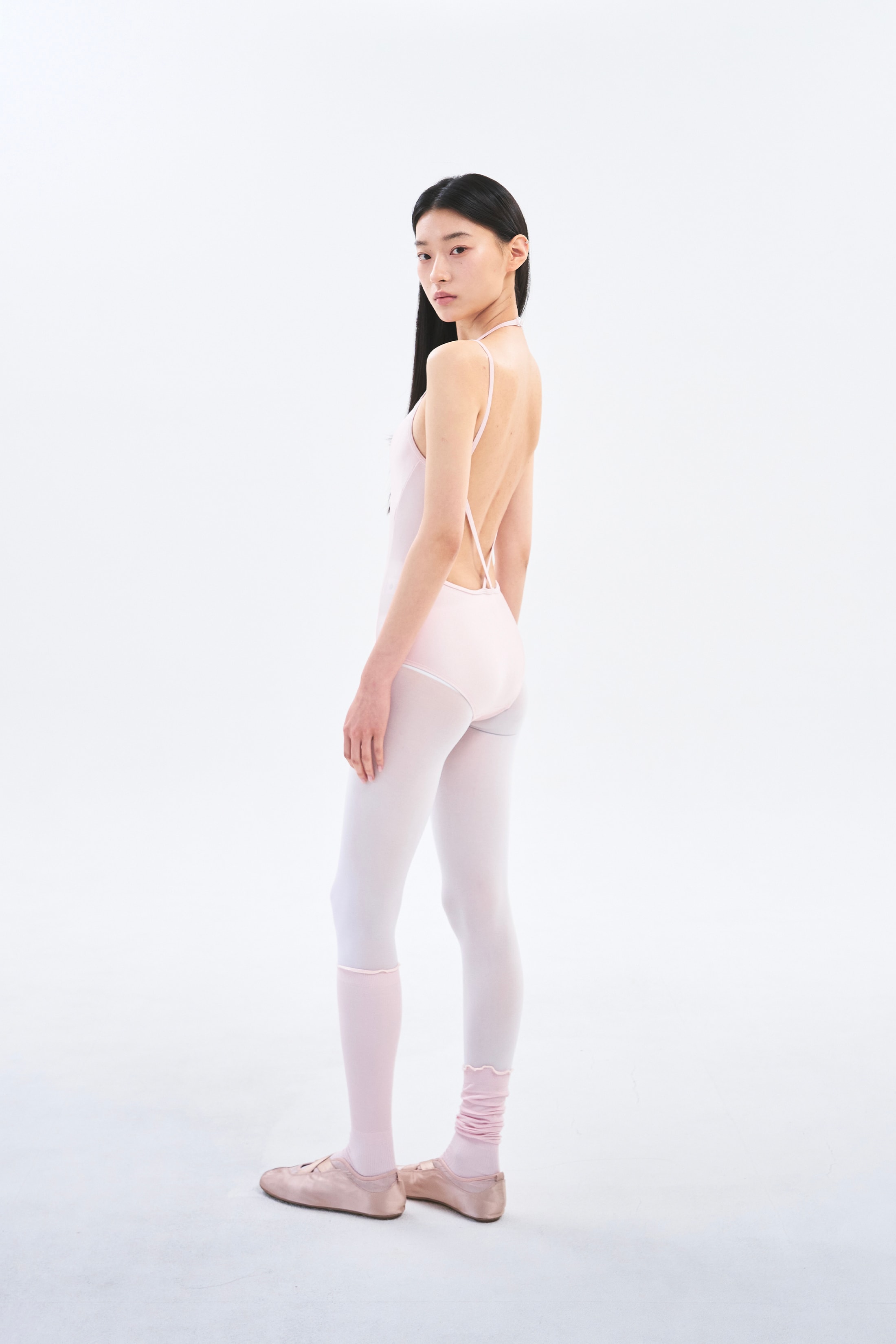 [Reorder]Double Strap Leotard _ Shiny Pink