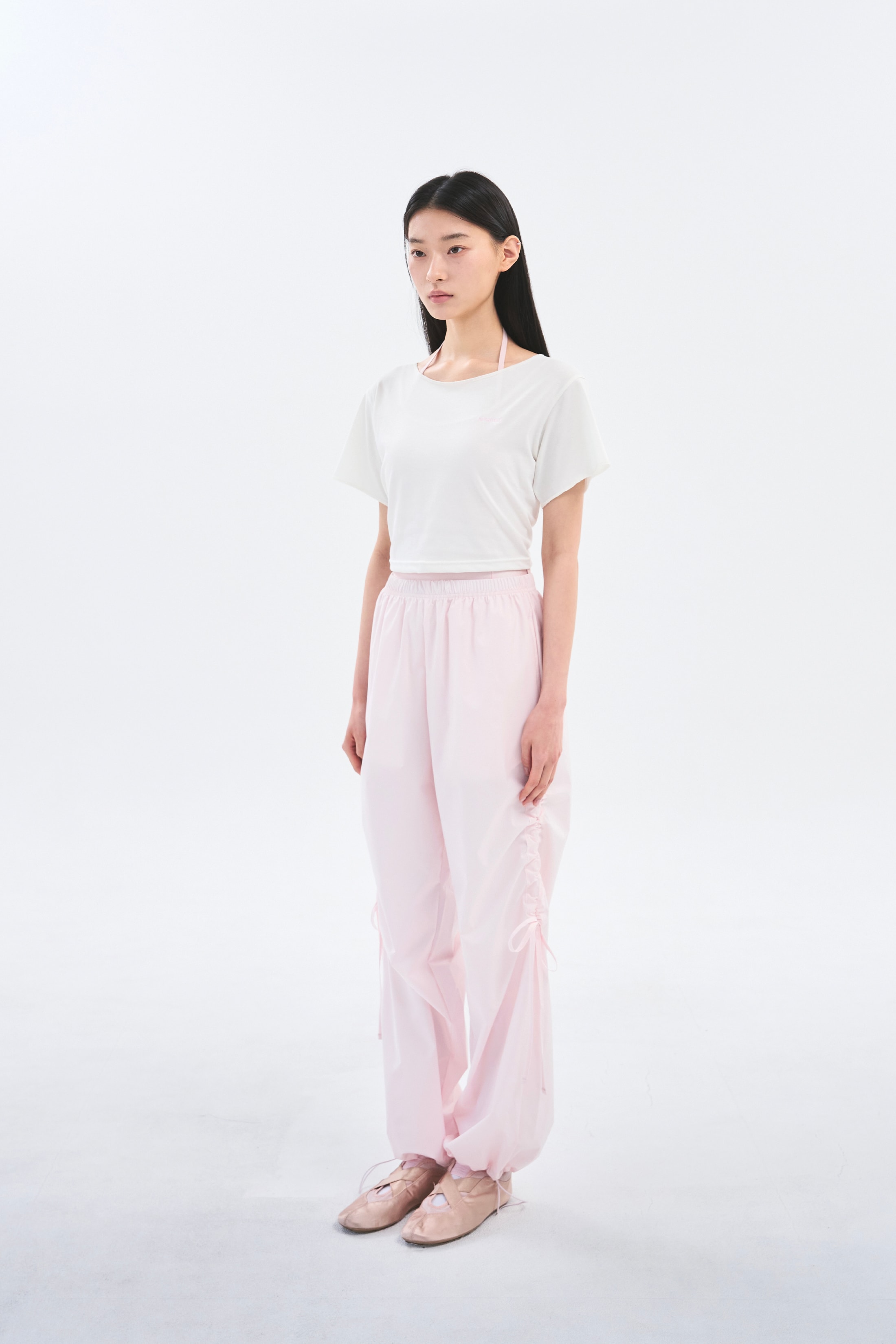 [Reorder]Bow Warm-up Pants _ Light Pink