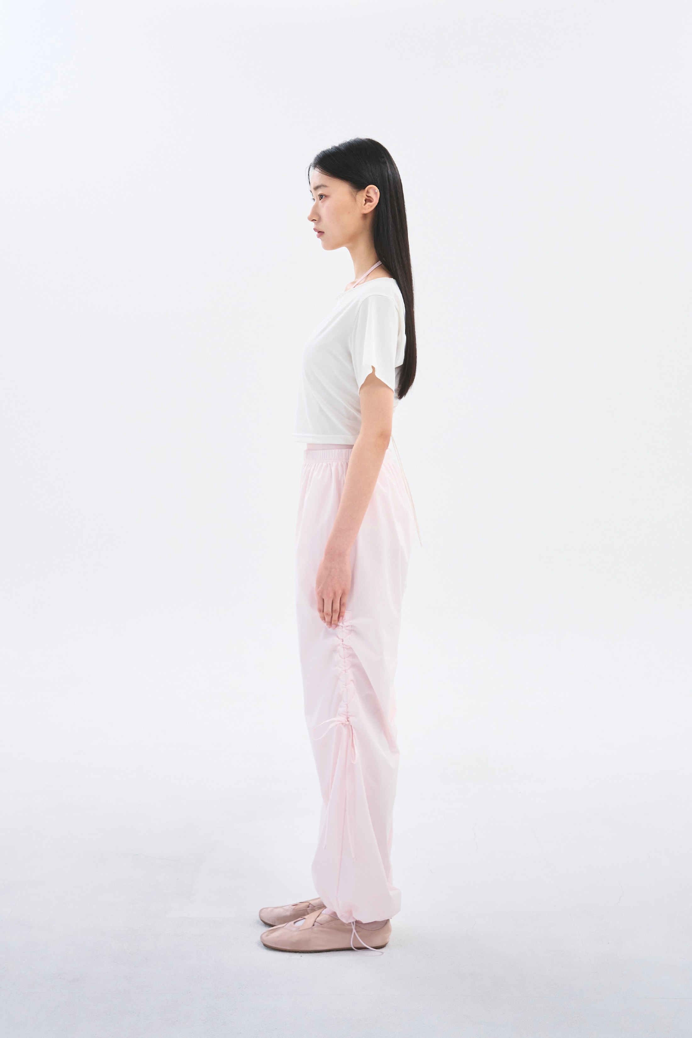 [Reorder]Bow Warm-up Pants _ Light Pink