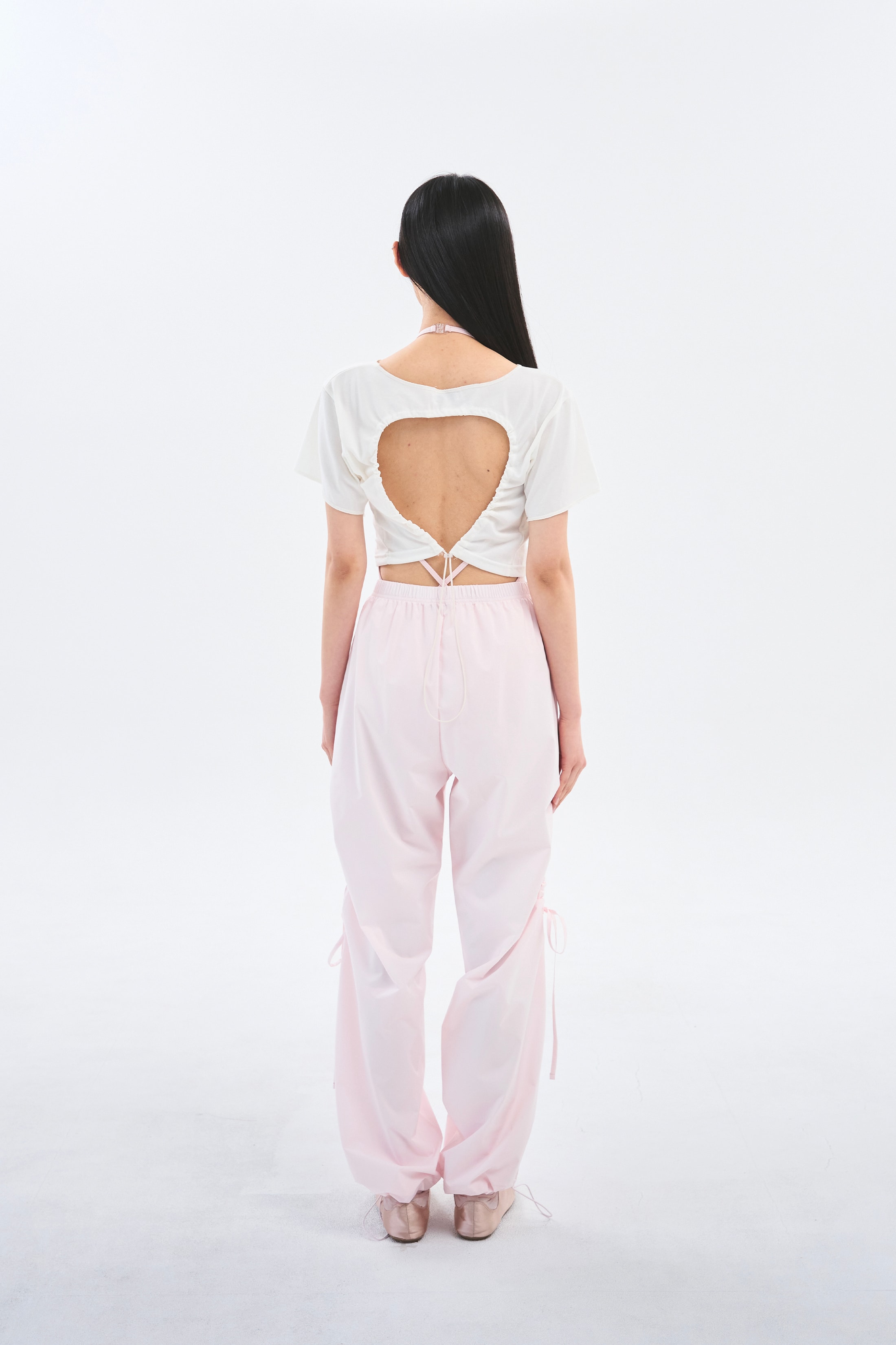 [Reorder]Bow Warm-up Pants _ Light Pink