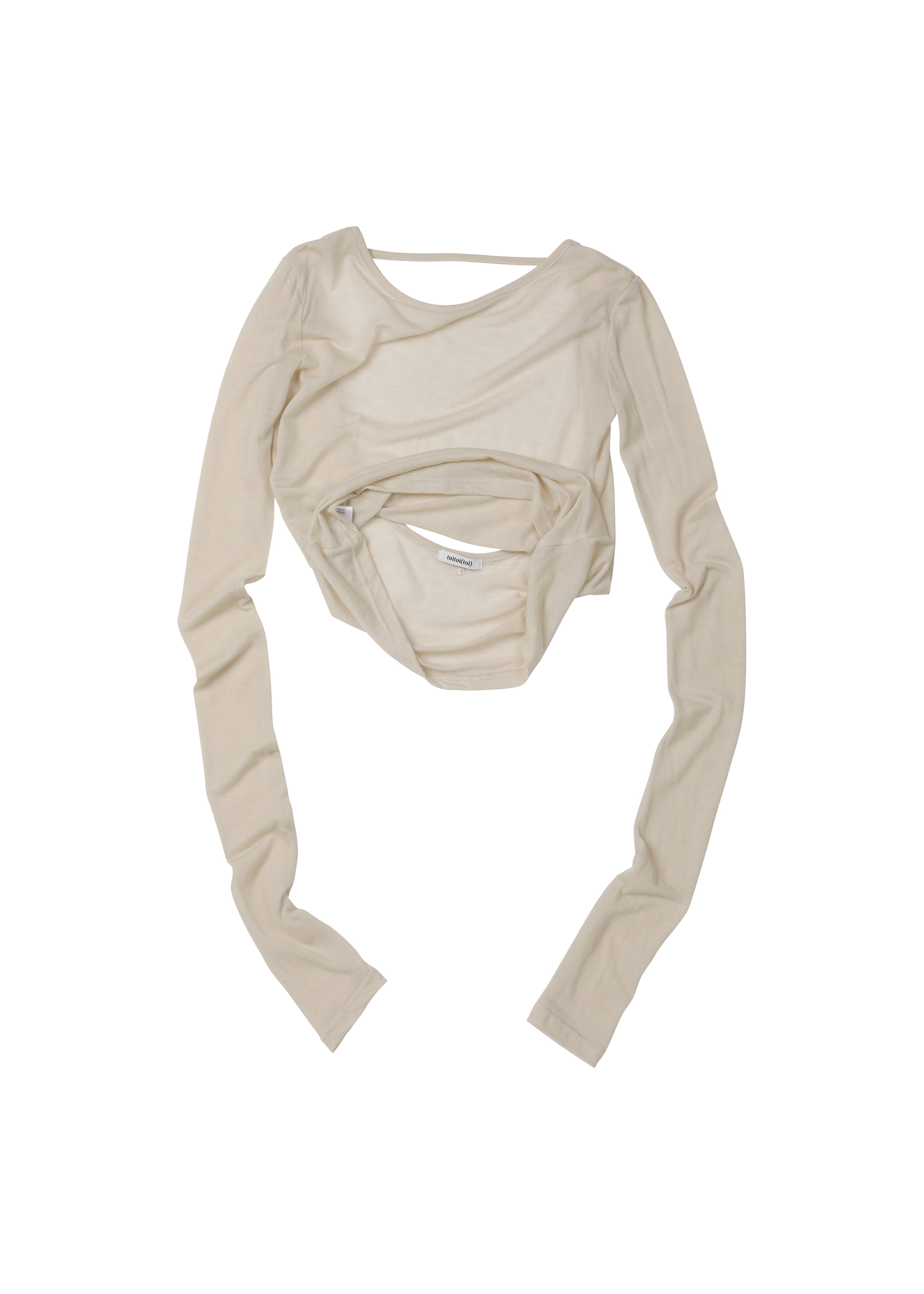 [3차 Reorder]Backless Finger hole Tee _ Warm Beige