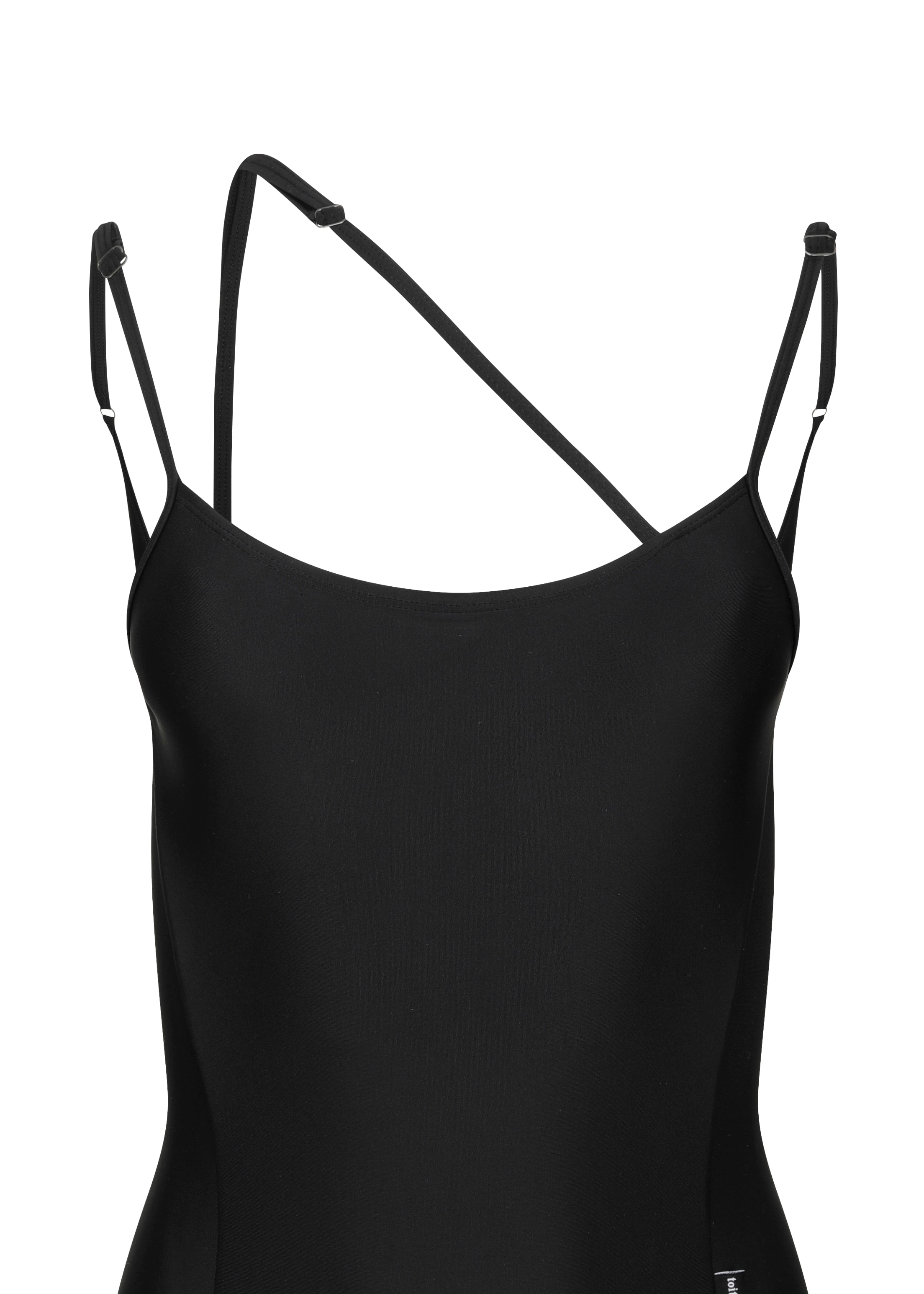 Signature Oblique Strap Leotard _ BLACK