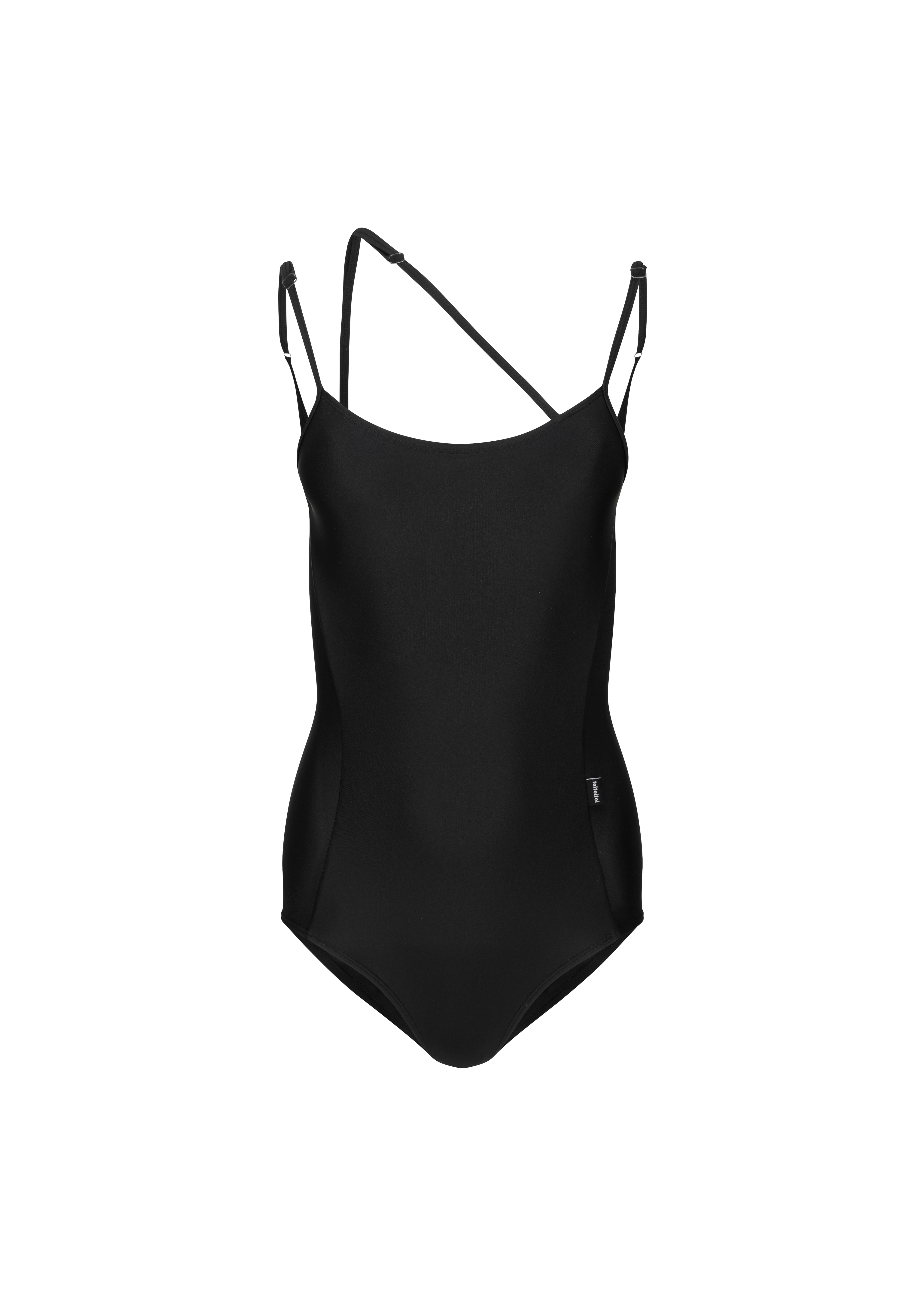 Signature Oblique Strap Leotard _ BLACK