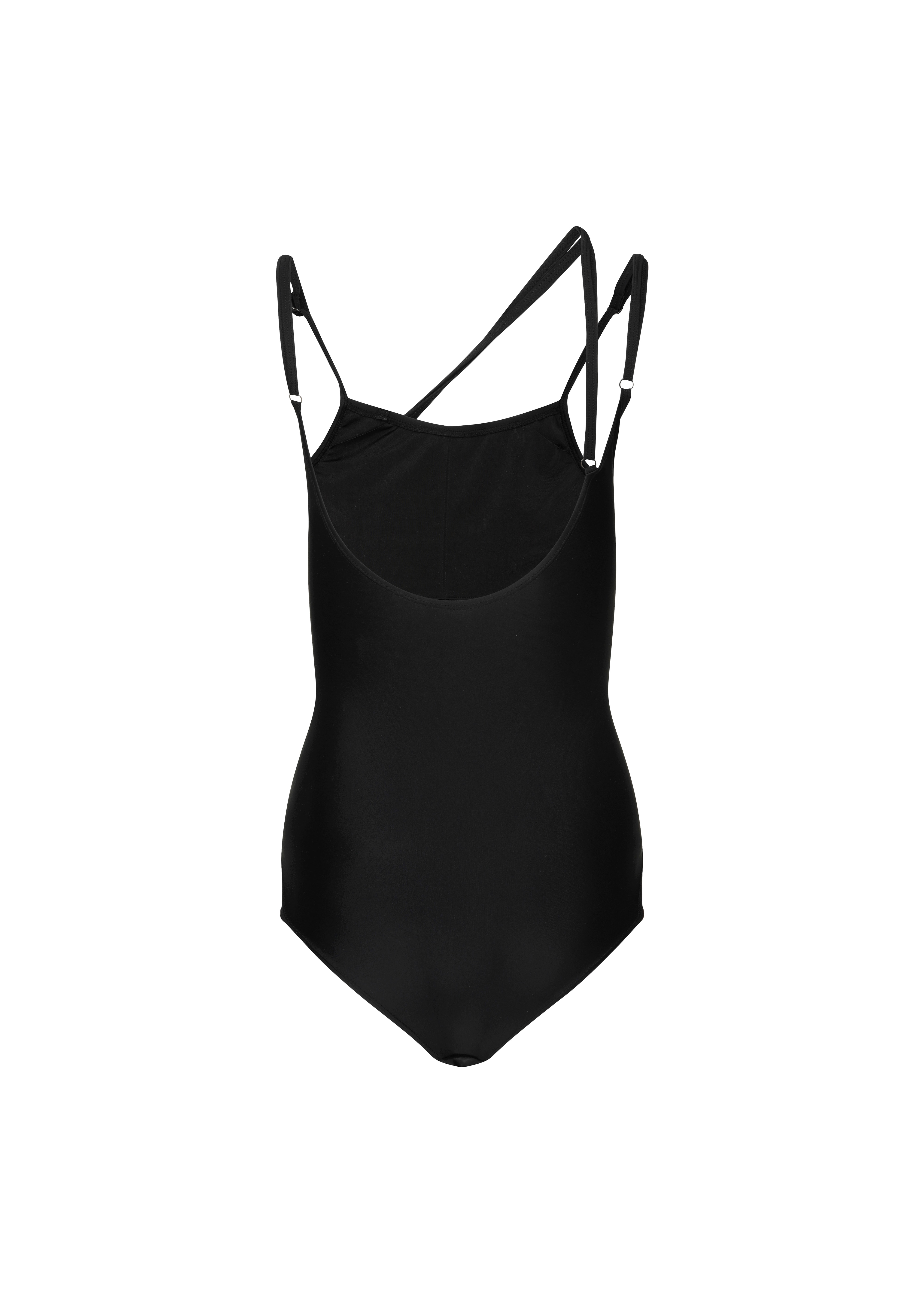 Signature Oblique Strap Leotard _ BLACK