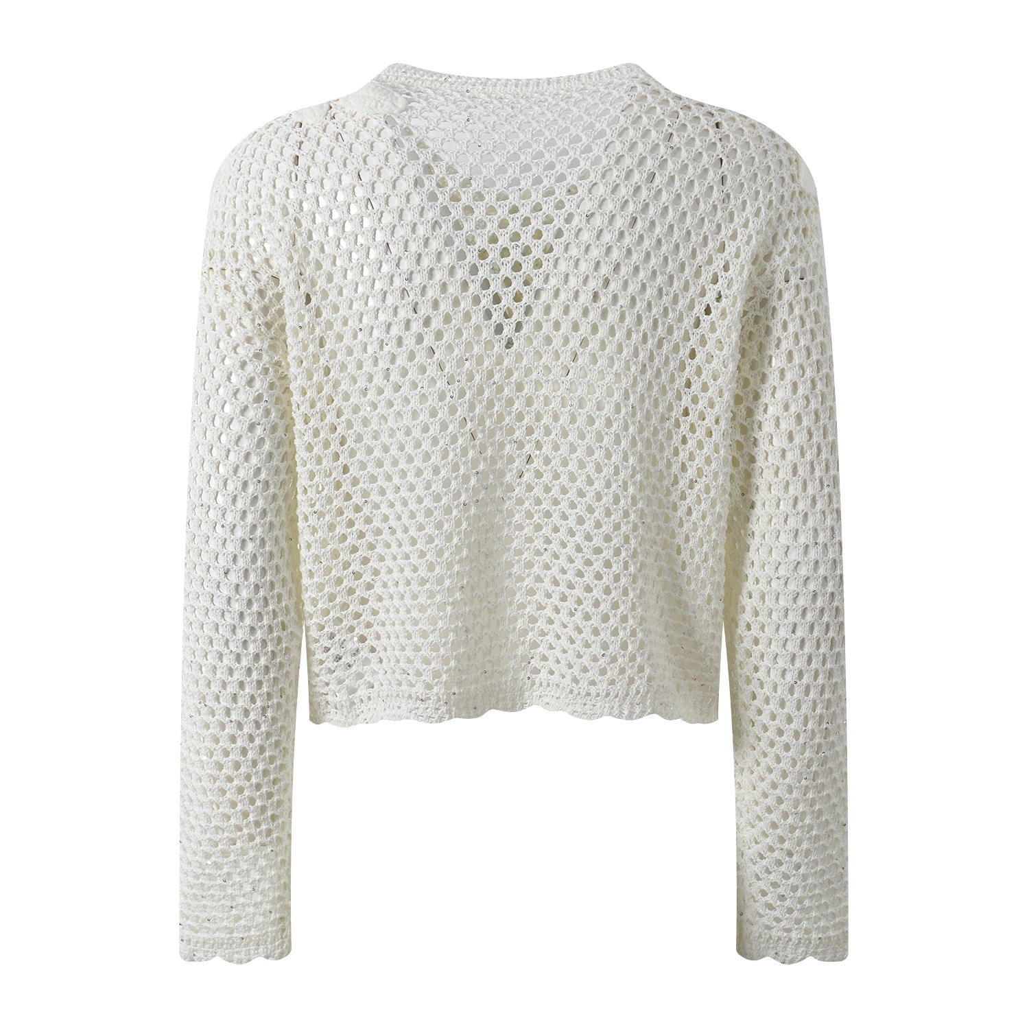 Corsage cream knit cardigan