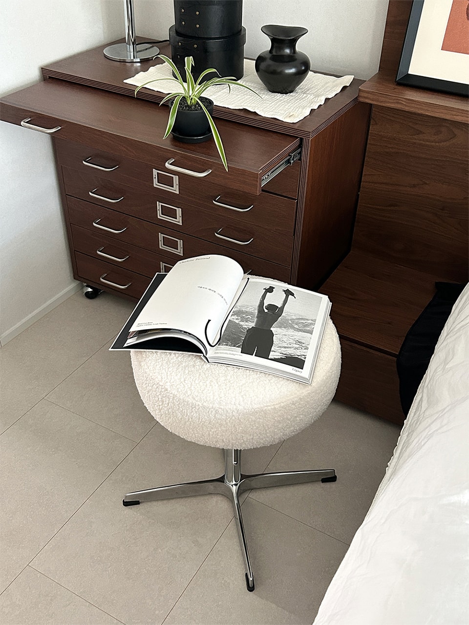 Meringue fabric stool custom cover (머랭 패브릭 스툴 커스텀 커버)