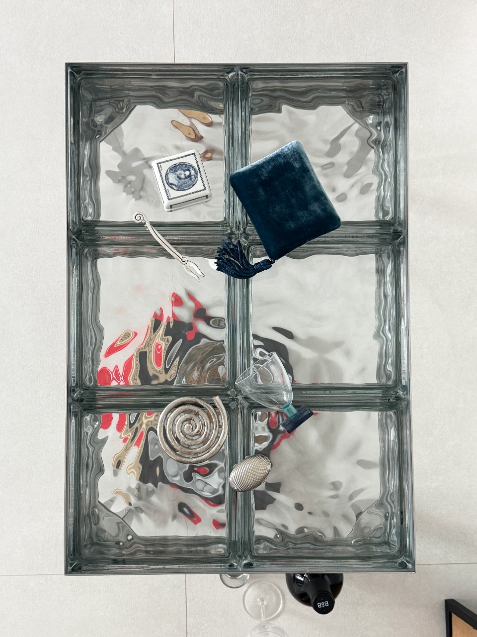 Aqua glass block table (아쿠아 유리 블럭 테이블)