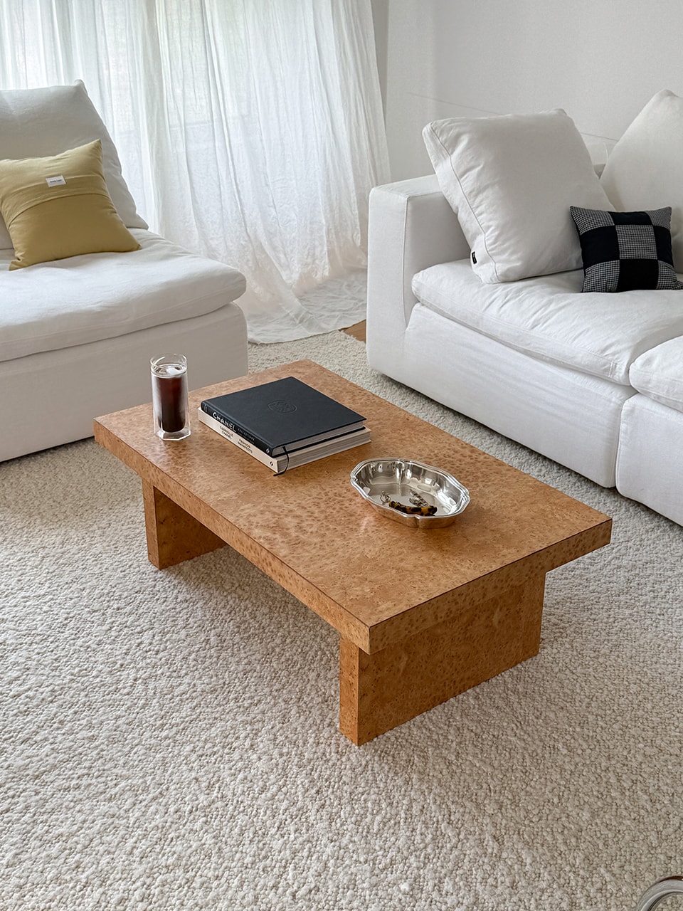 Briar burl wood sofa table (브리어 벌우드 소파 테이블)