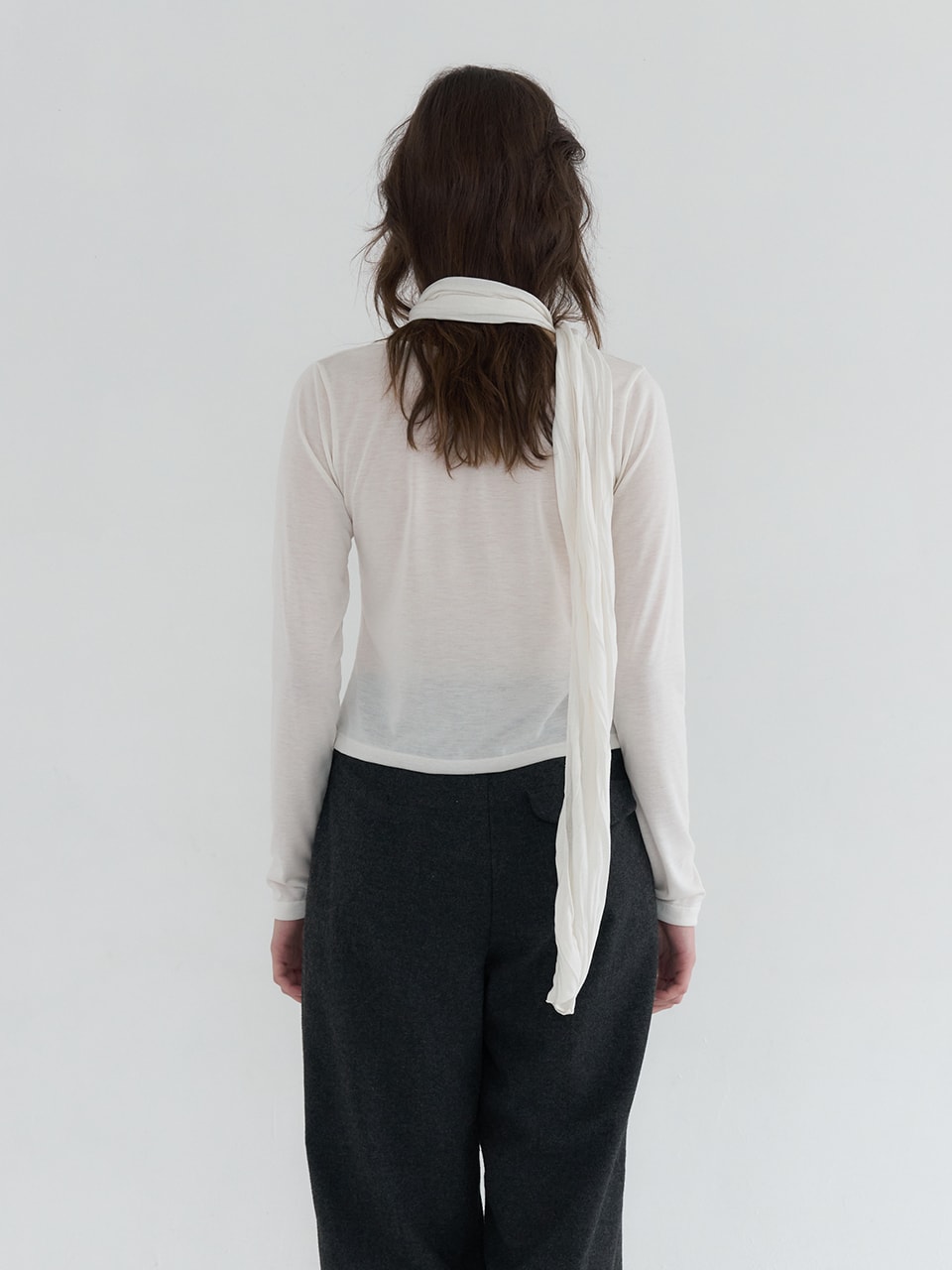 SCARF SET LONG SLEEVE TOP_CREAM