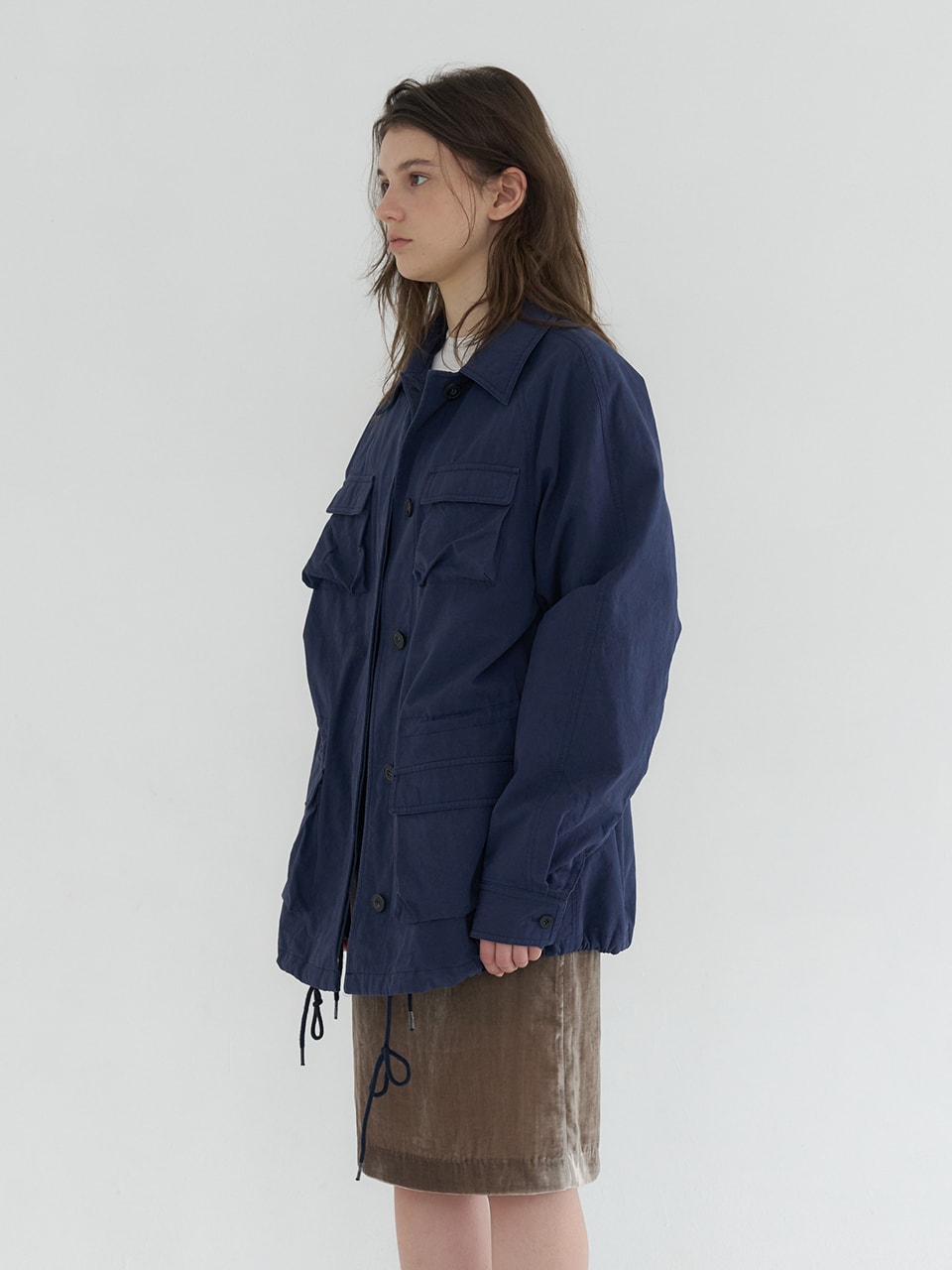 OVERFIT COTTON FIELD JACKET_NAVY