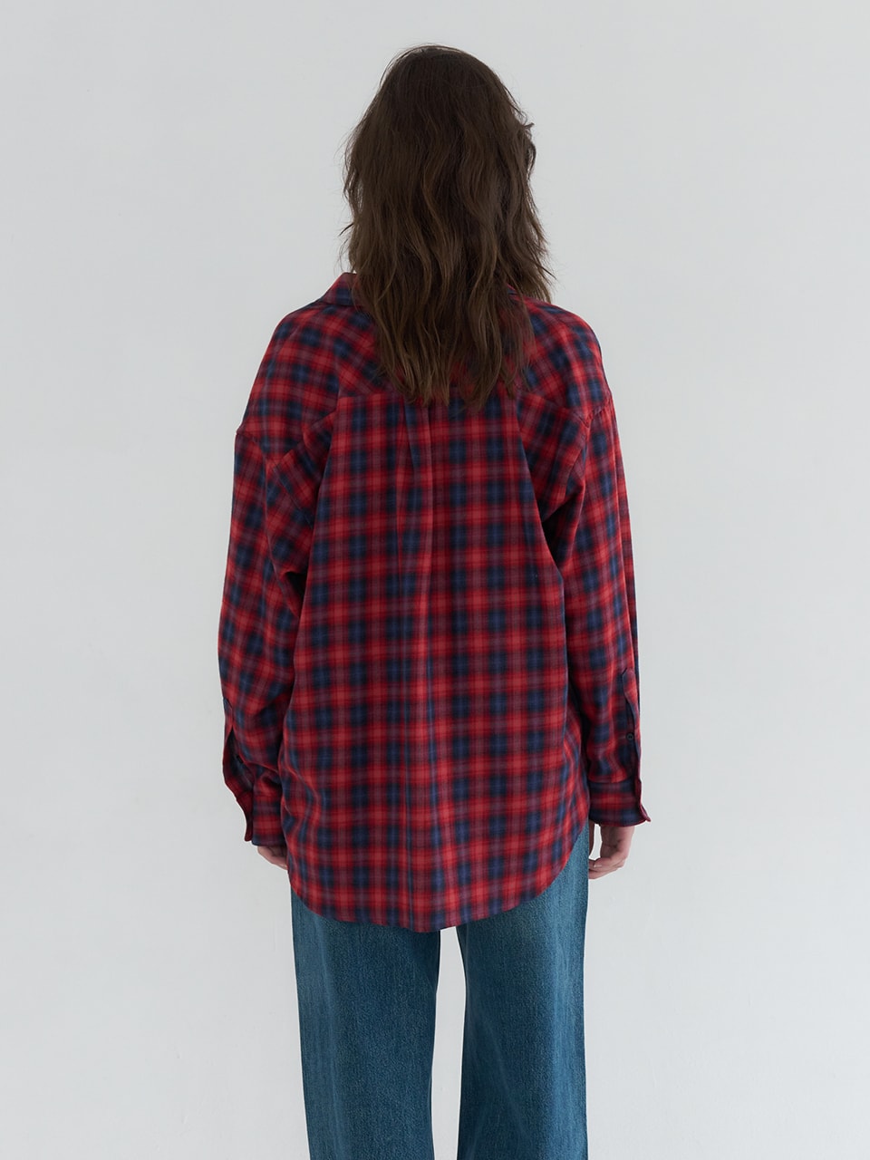 OVERFIT CHECK TWO-POCKET SHIRTS_RED