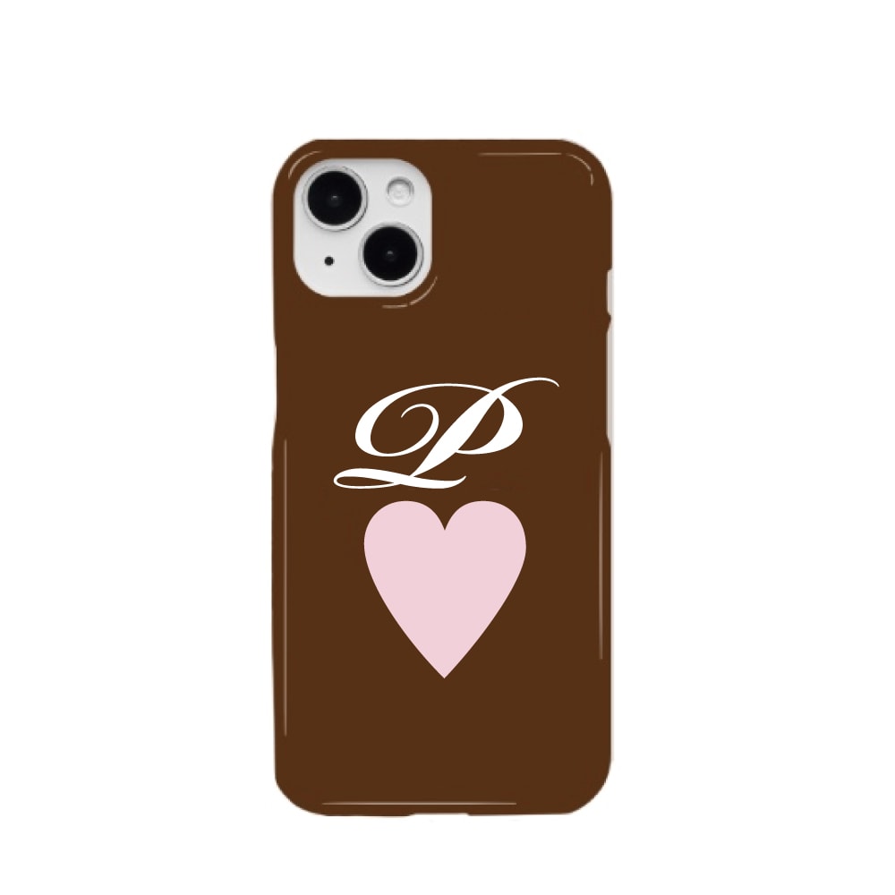 [Custom] Initial Heart Case Brown