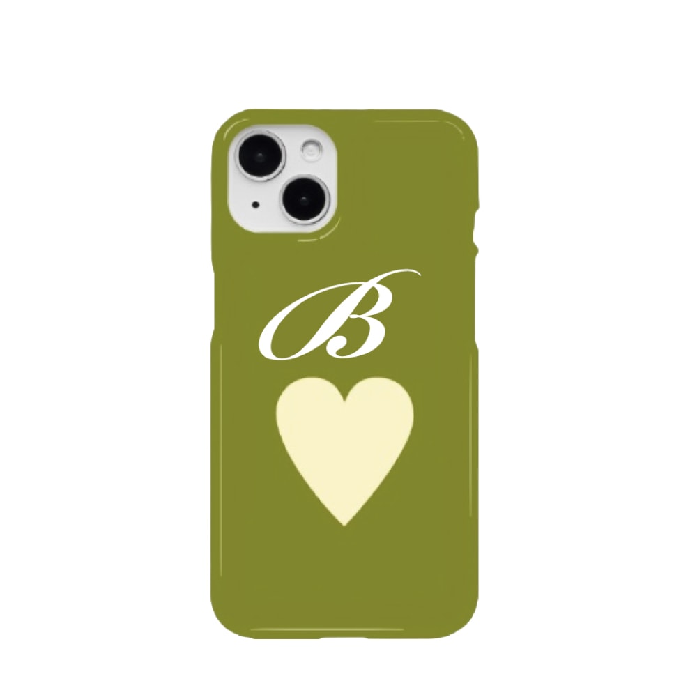 [Custom] Initial Heart Case Olive
