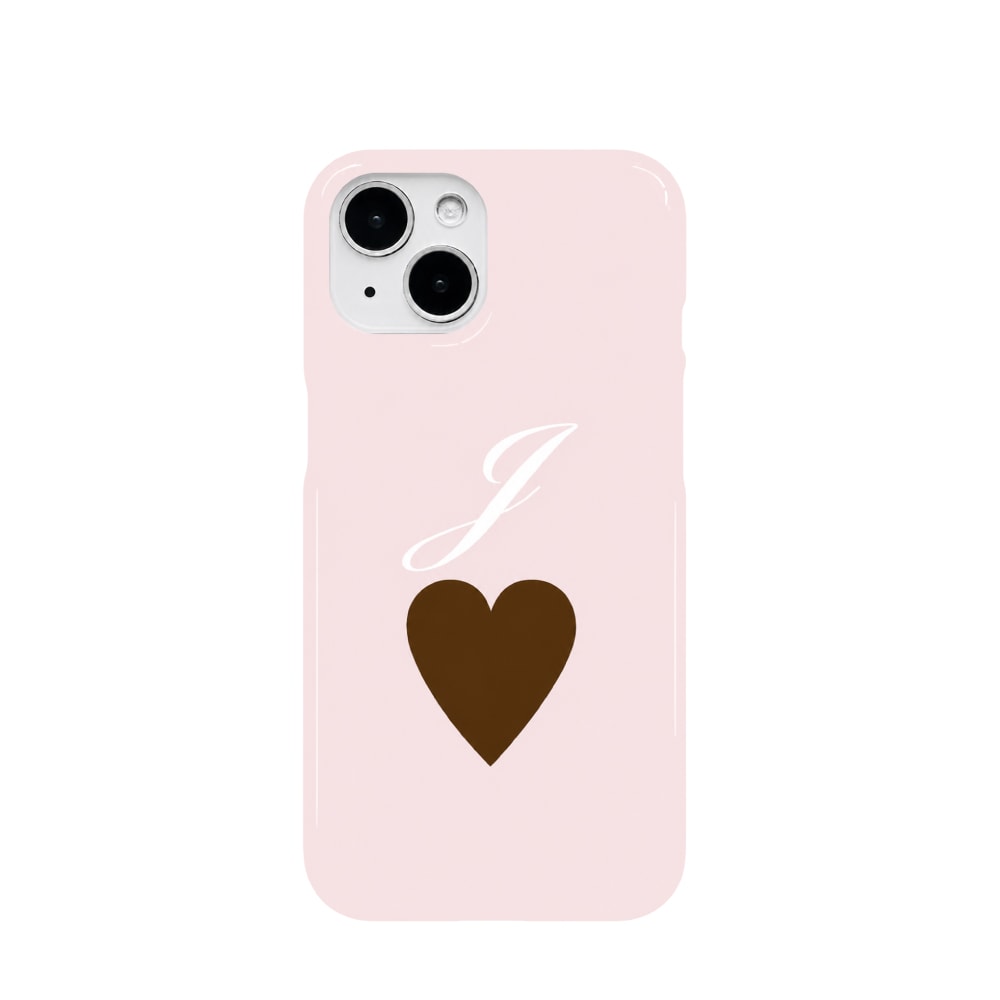 [Custom] Initial Heart Case Baby Pink