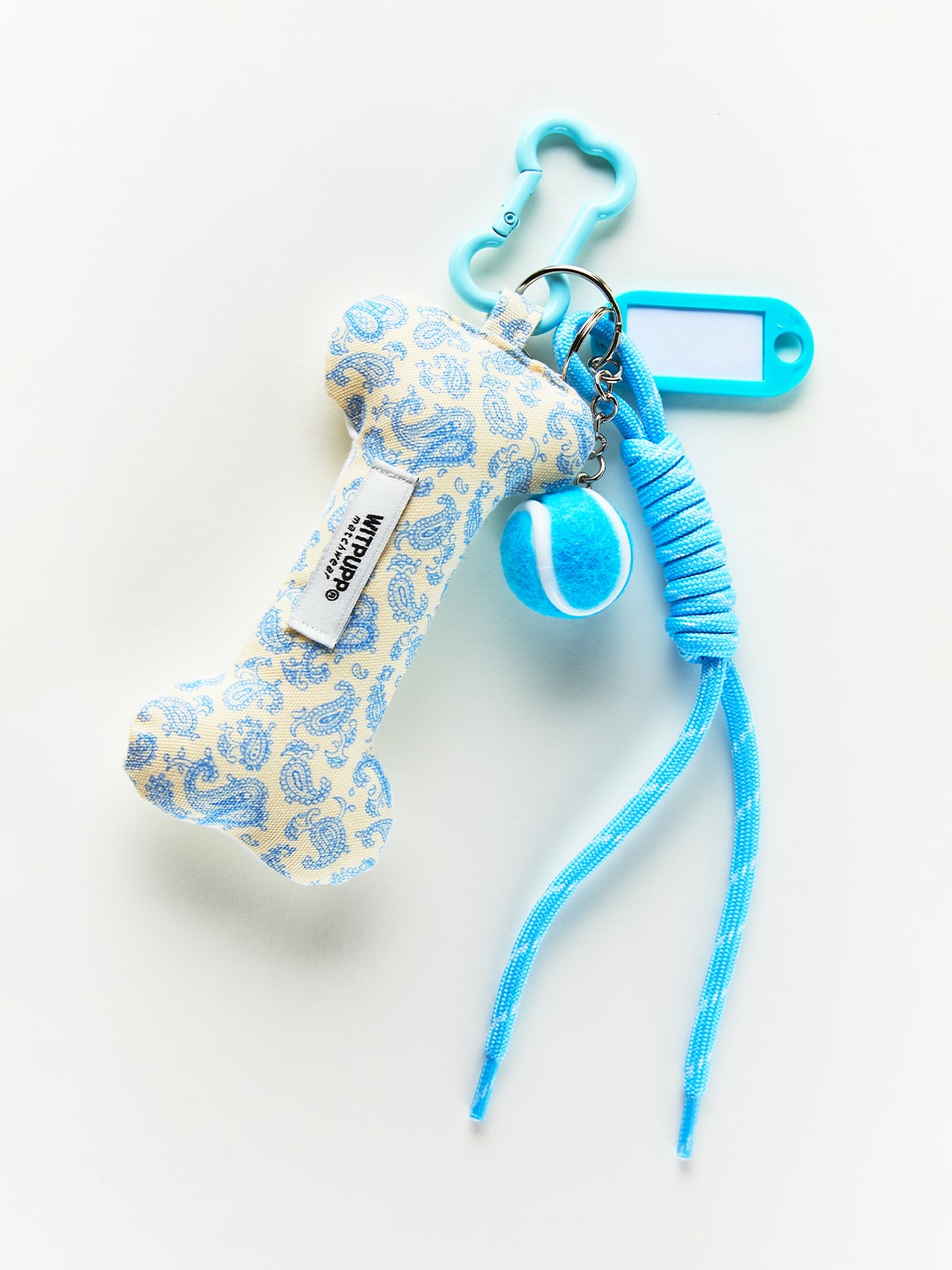 Bandana Keychain_White&Blue